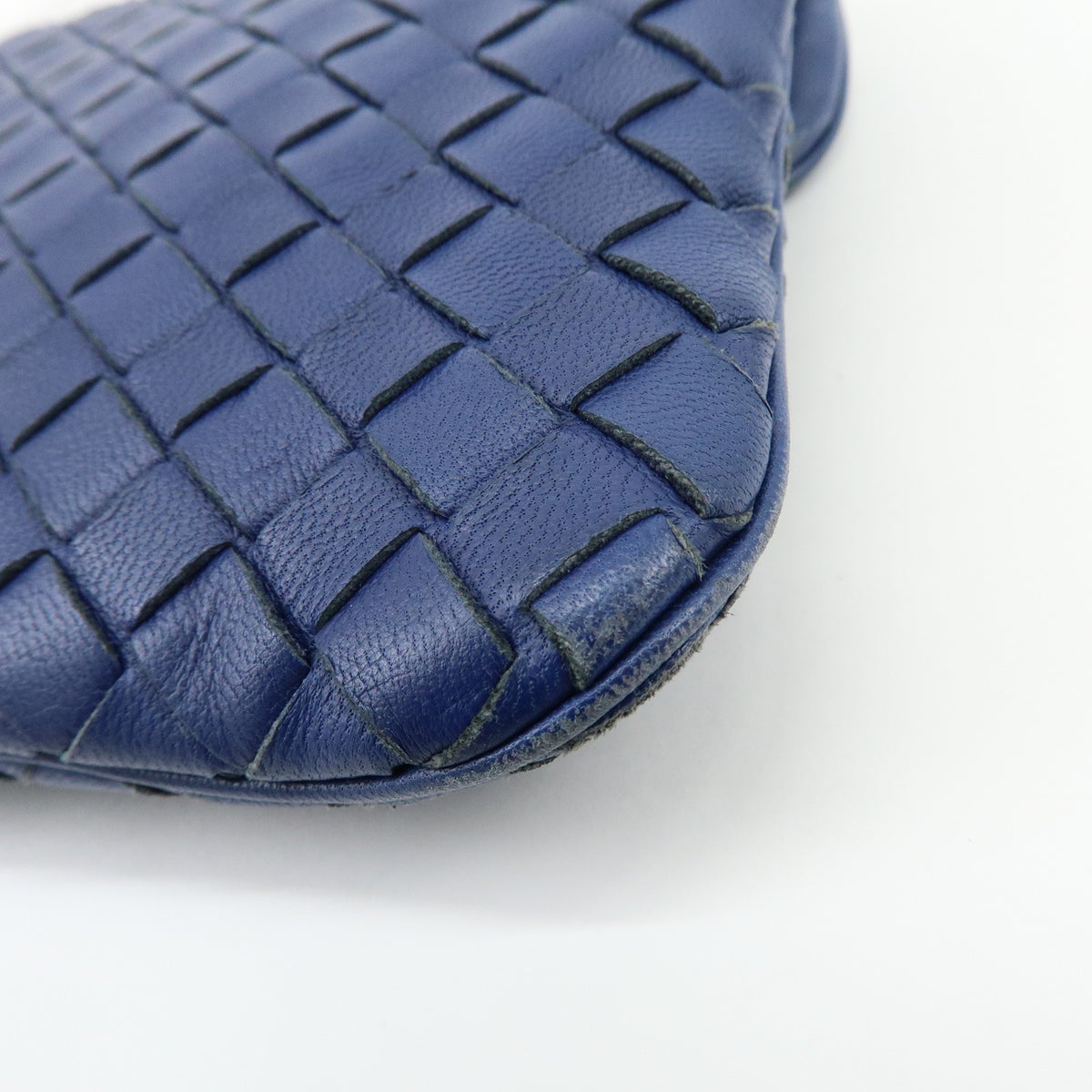 BOTTEGA VENETA Intrecciato Leather Shoulder Bag Crossbody Bag Blue