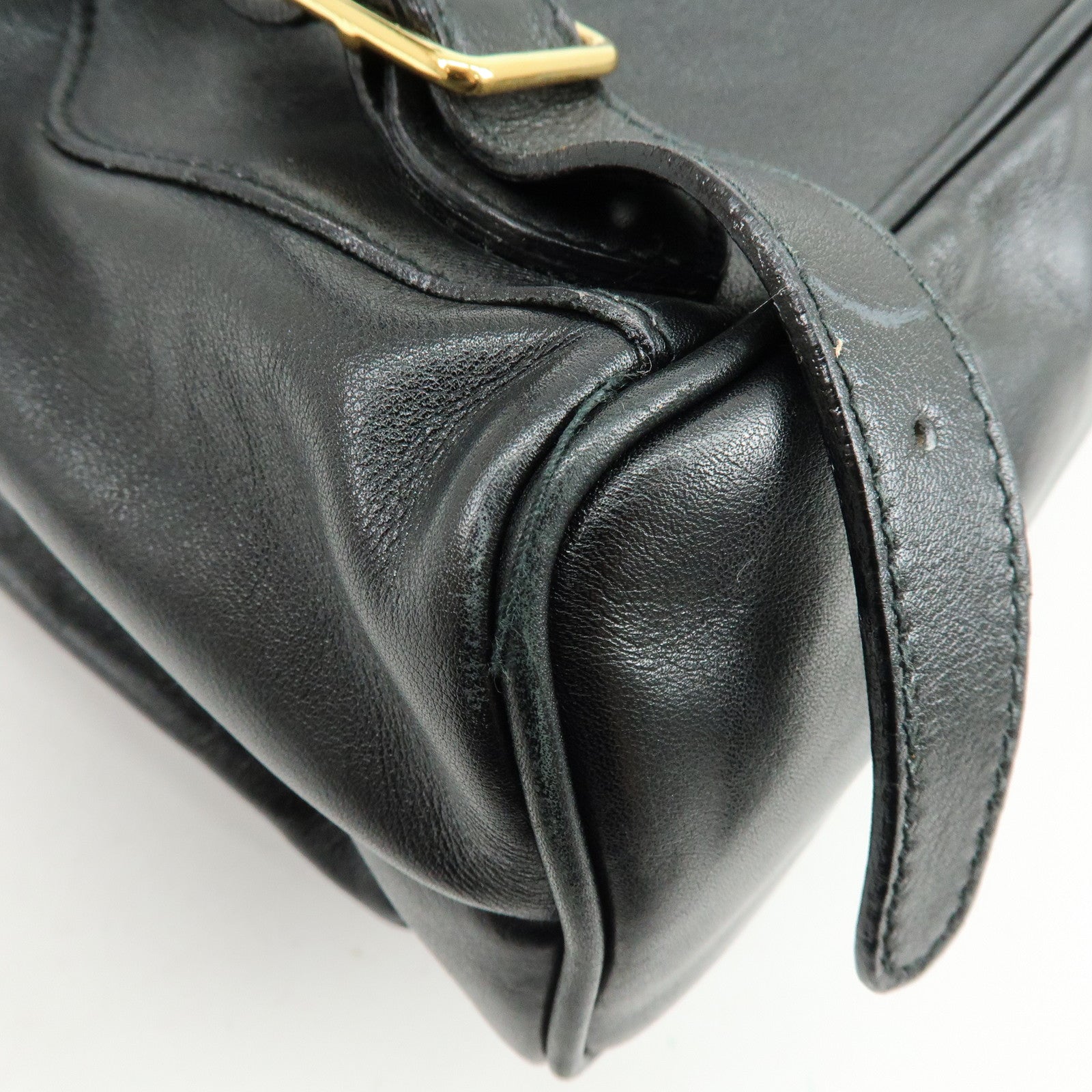 GUCCI Bamboo Leather Backpack Rucksack Black 003・2058・0016