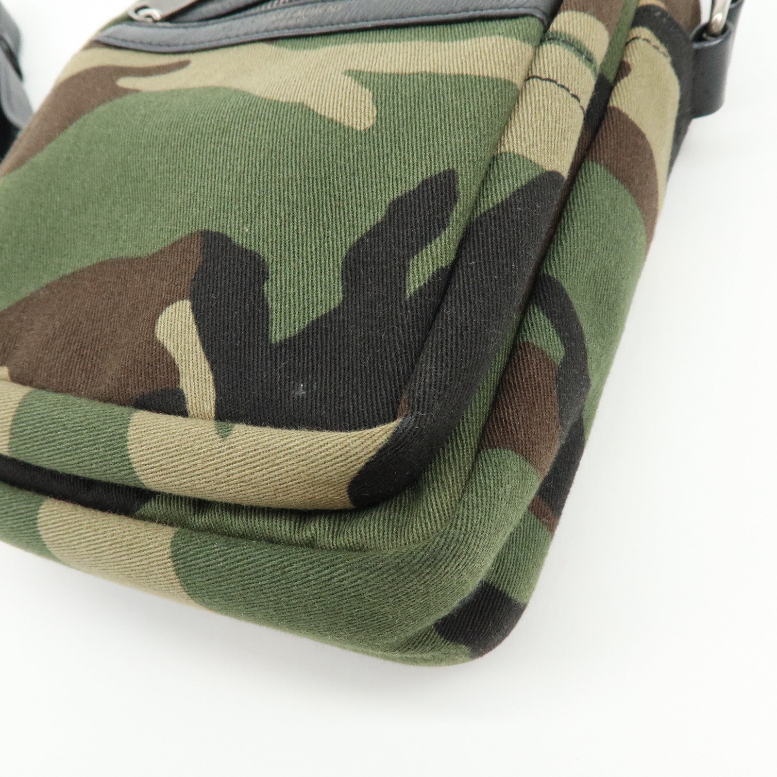 SAINT LAURENT PARIS Canvas Leather Shoulder Bag Camouflage 581700