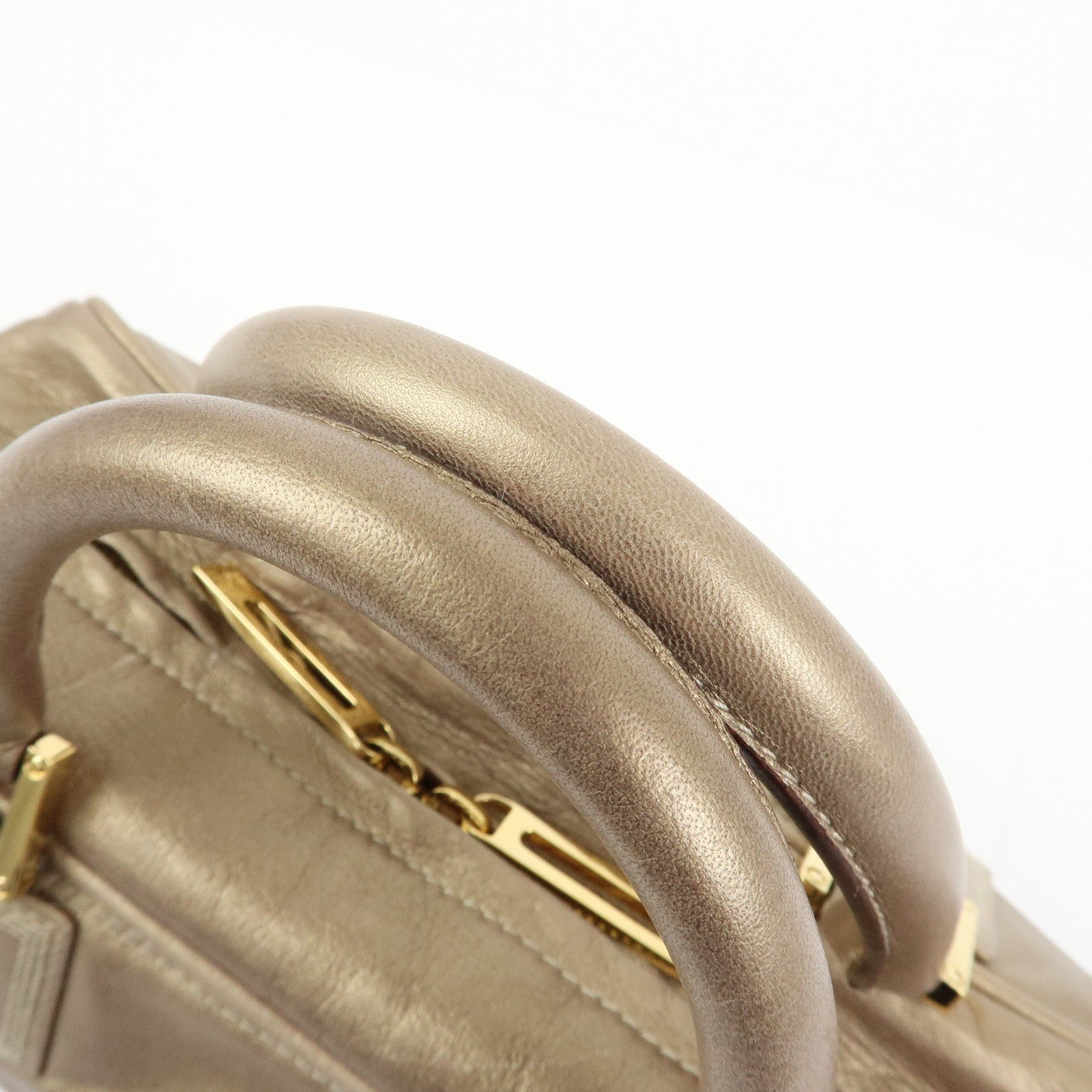 LOEWE Amazona 28 Nappa Leather Hand Bag Boston Bag Gold