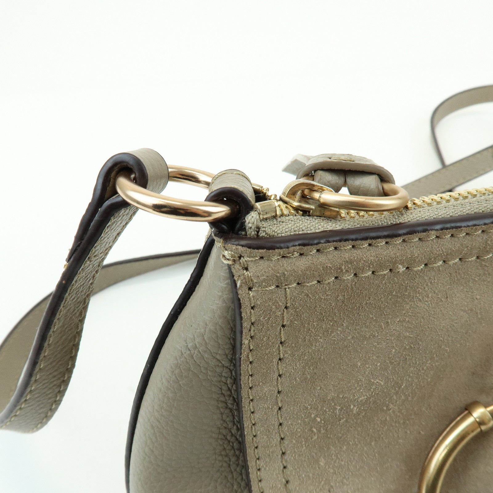 Chloe See by Chloe Joan Leather Suede Mini 2Way Bag Hand Bag Greige