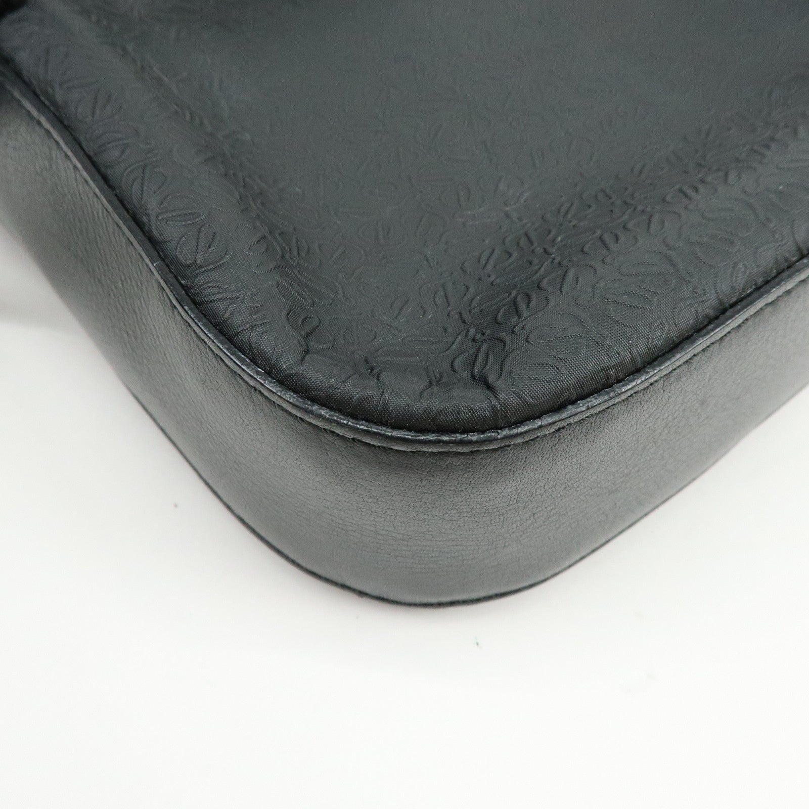 LOEWE Repeat Anagram PVC Leather Shoulder Bag Crossbody Bag Black