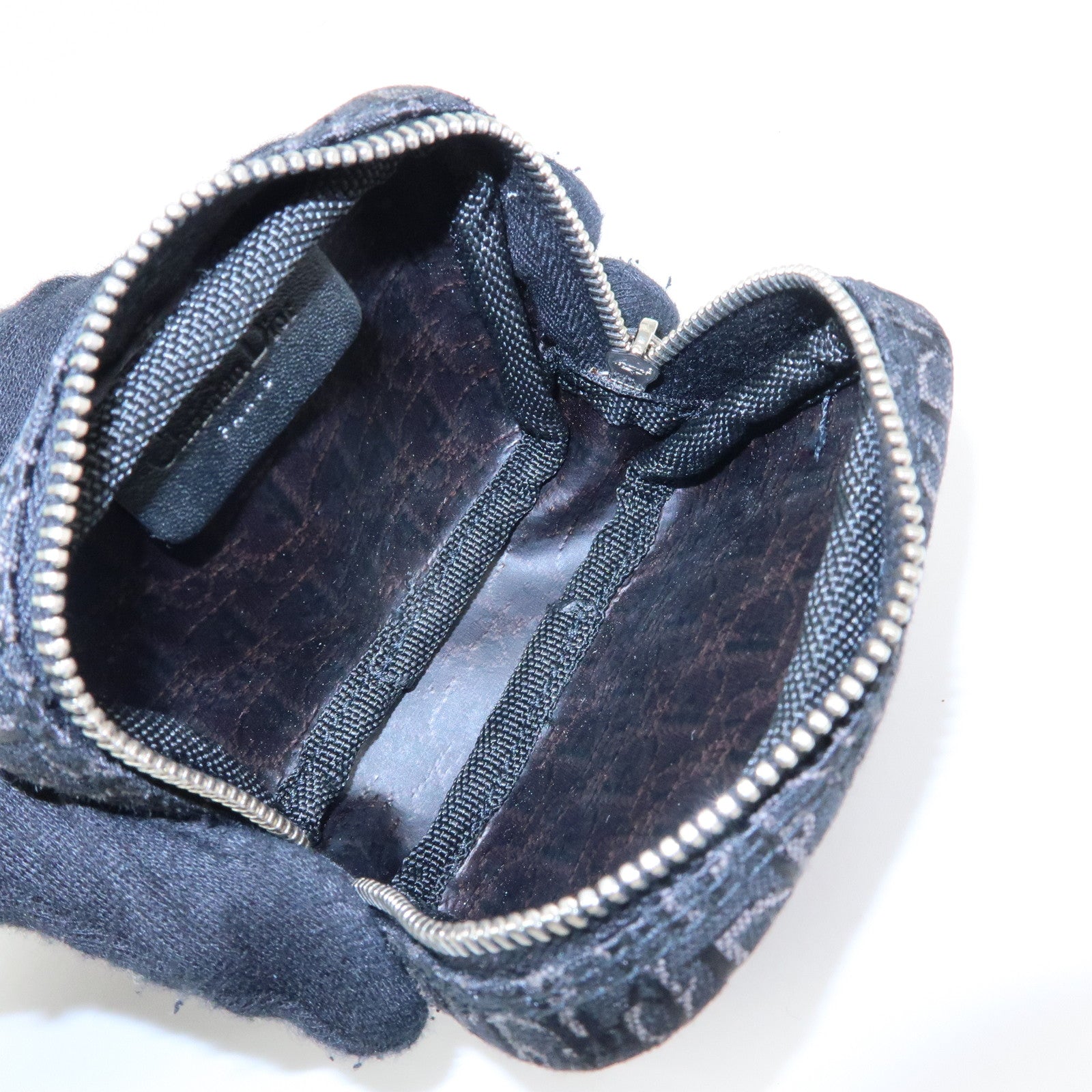 Christian Dior Trotter Oblique Jacquard Leather Tiny Pouch Black