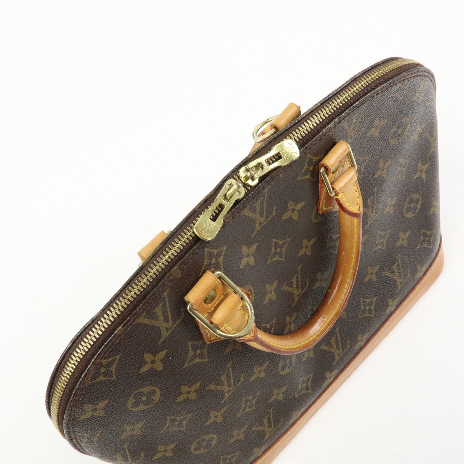 Louis Vuitton Monogram Alma PM Canvas Leather Hand Bag Brown M51130