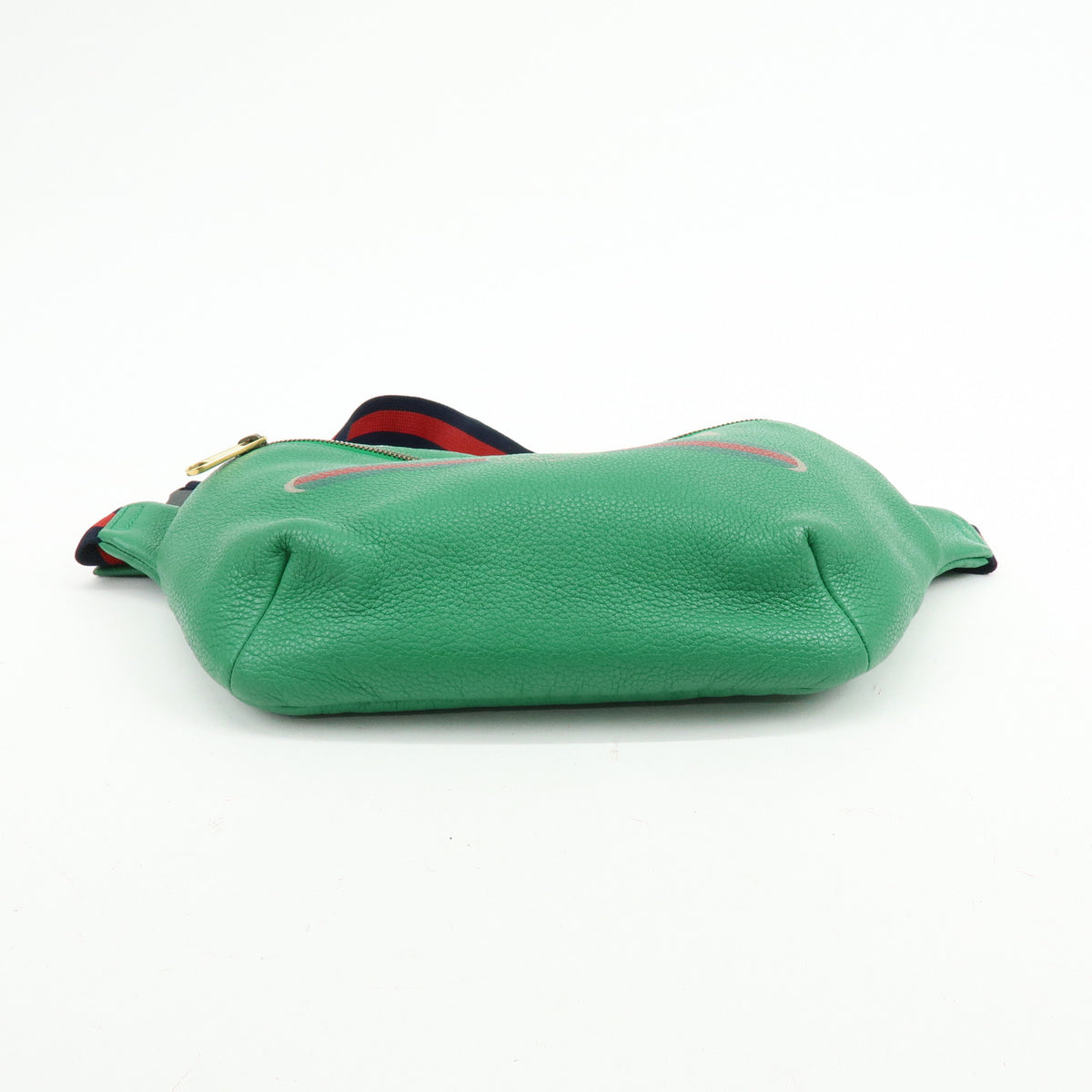 GUCCI Sherry Vintage Logo Leather Waist Bag Body Bag Green Red 493869