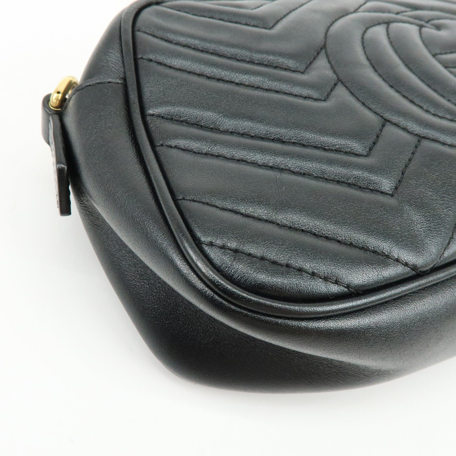 GUCCI GG Marmont Leather Shoulder Bag Crossbody Bag Black 447632