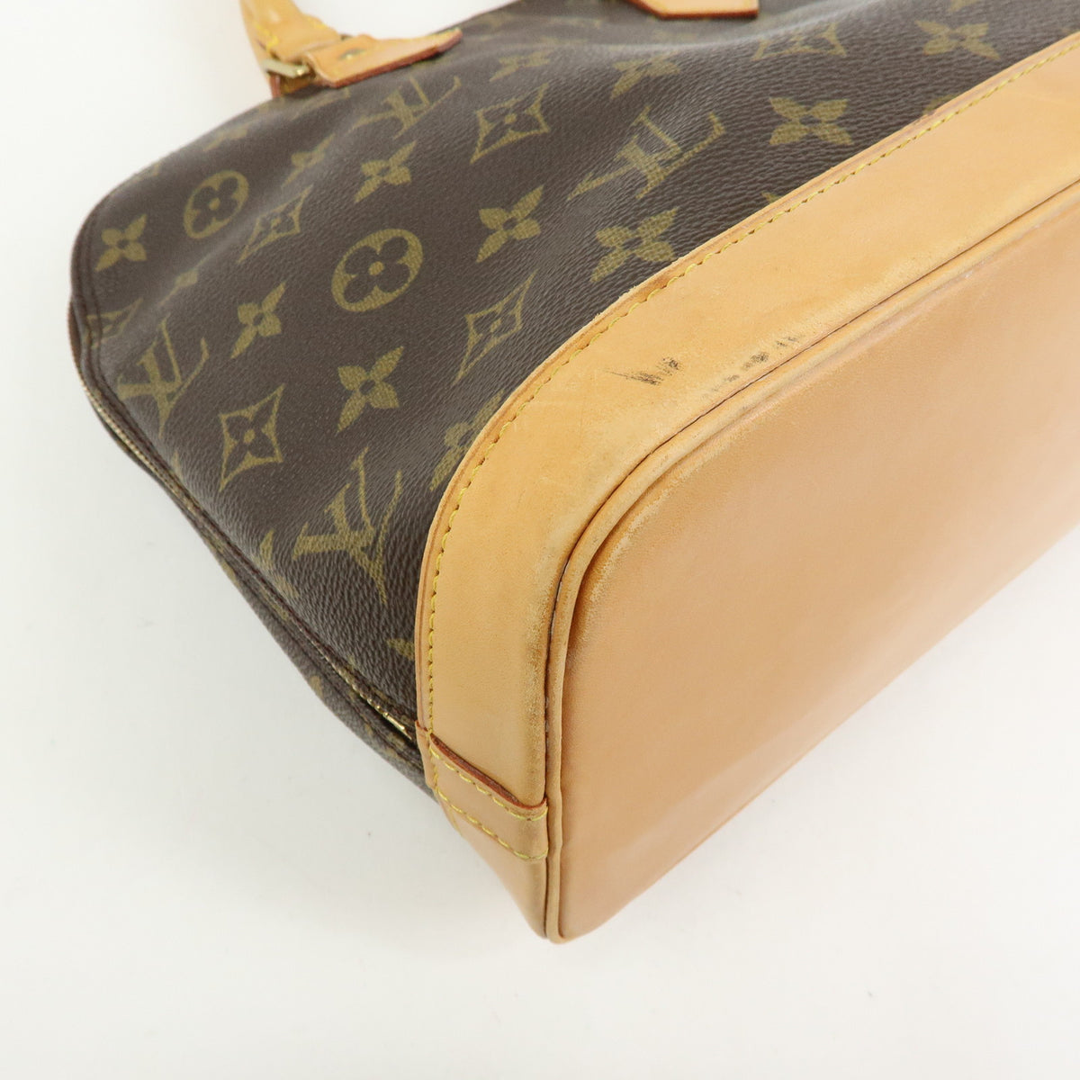 Louis Vuitton Monogram Alma Canvas Leather Hand Bag Brown M51130