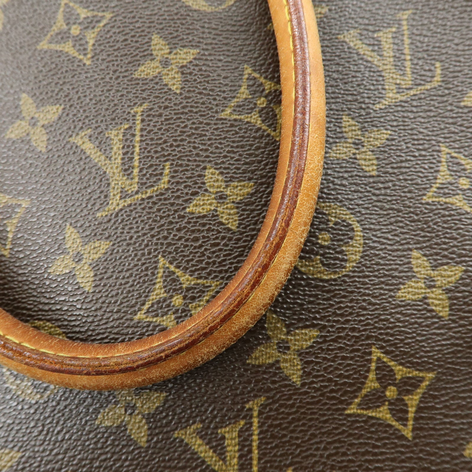 Louis Vuitton Monogram Sac Plat Tote Bag Hand Bag Brown M51140