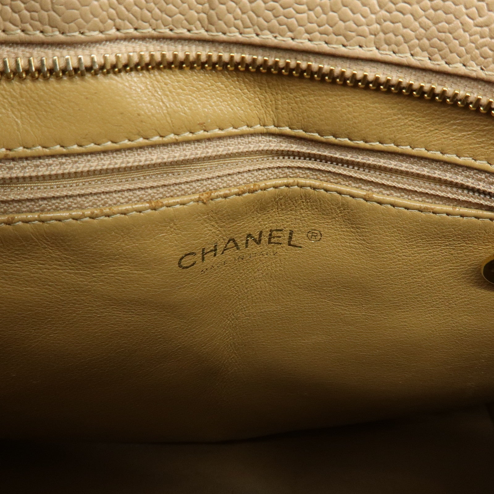 CHANEL Matelasse COCO Mark Medallion Caviar Skin Tote Bag A01804