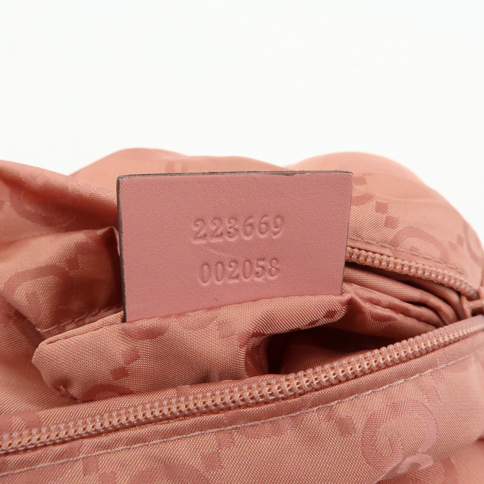 GUCCI Teddy Bear GG Nylon Cosmetic Pouch Bag Charm Pink 223669