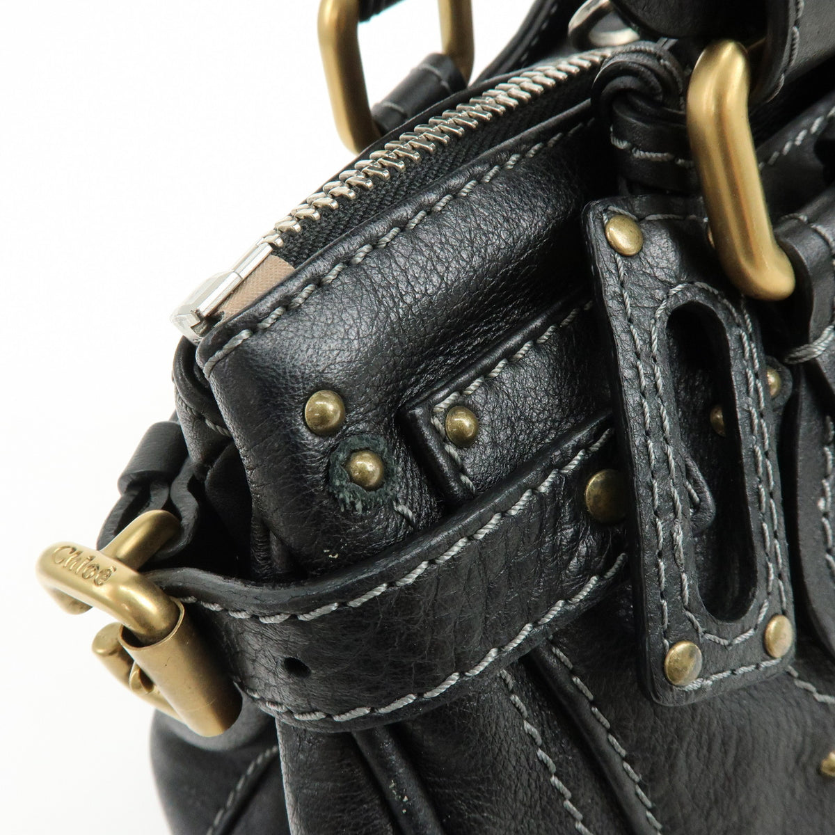Chloe Paddington Leather Hand Bag Shoulder Bag Black