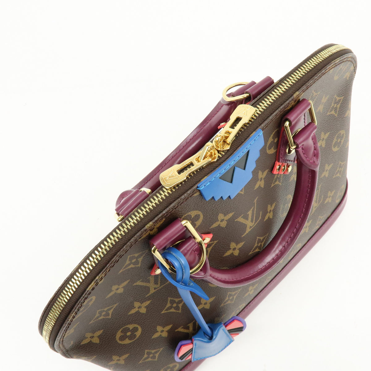 Louis Vuitton Monogram Totem Alma PM Hand Bag Brown Magenta M41662