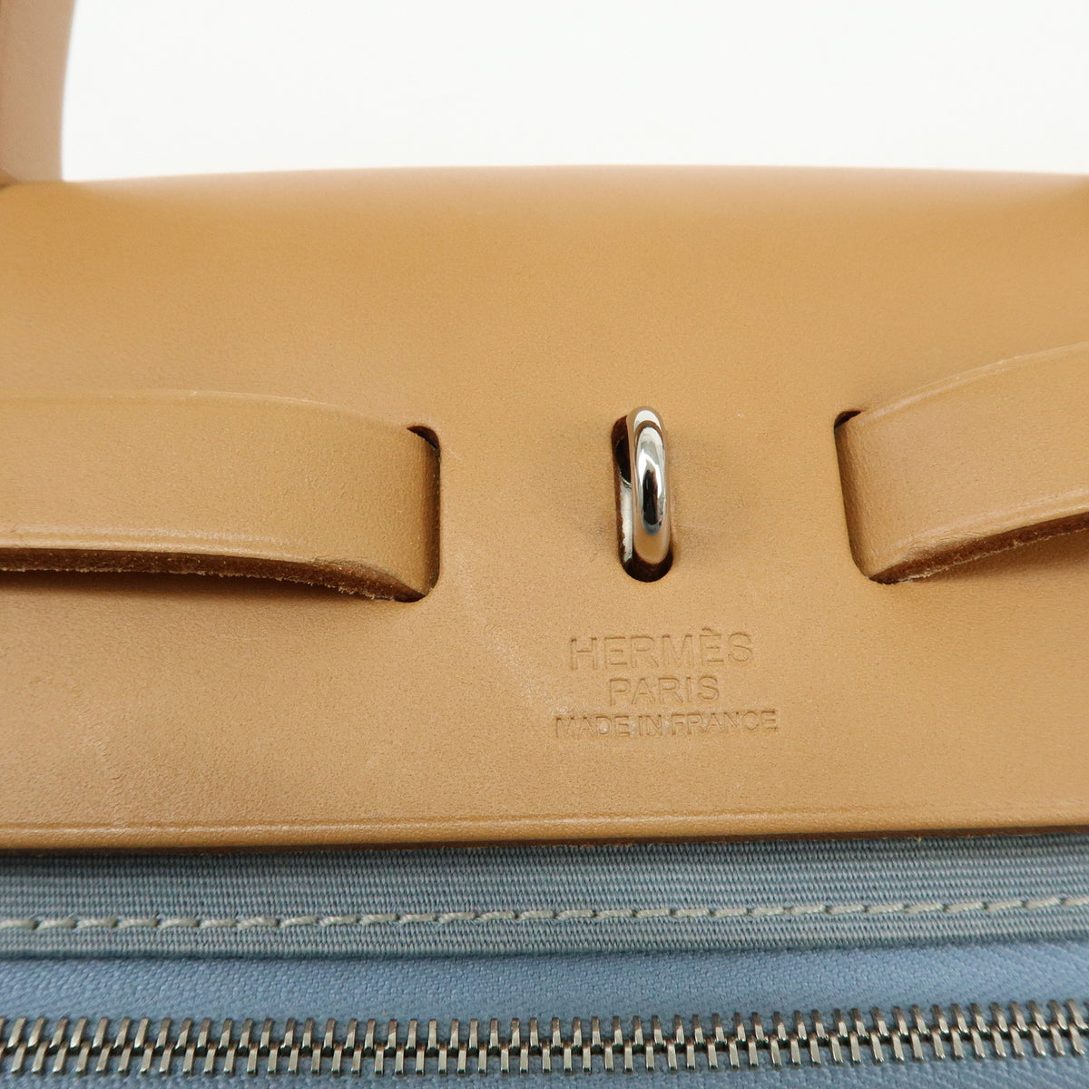 HERMES Herline Herbag Zip PM Toile Officier Vache Hunter 2Way Bag Blue