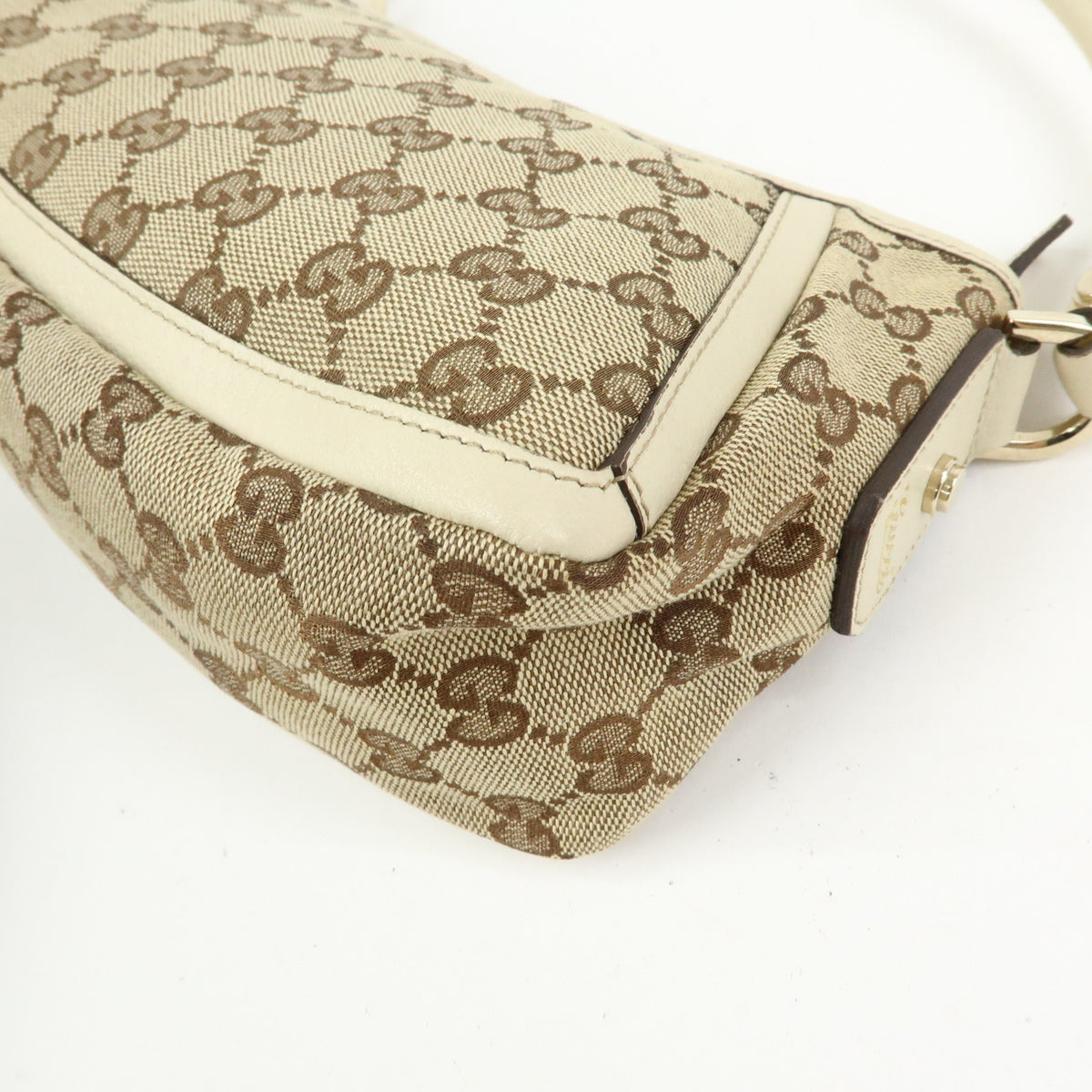 GUCCI Abbey GG Canvas Leather Mini Shoulder Bag Beige Ivory 130939