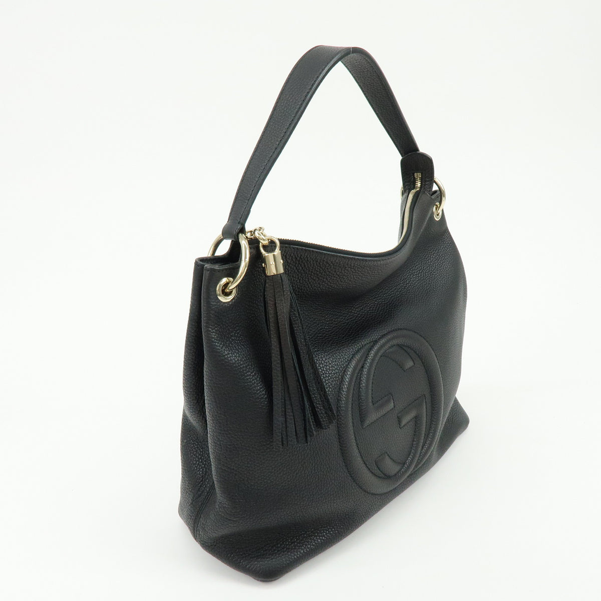 GUCCI SOHO Interlocking G Leather 2Way Bag Shoulder Bag Black 408825