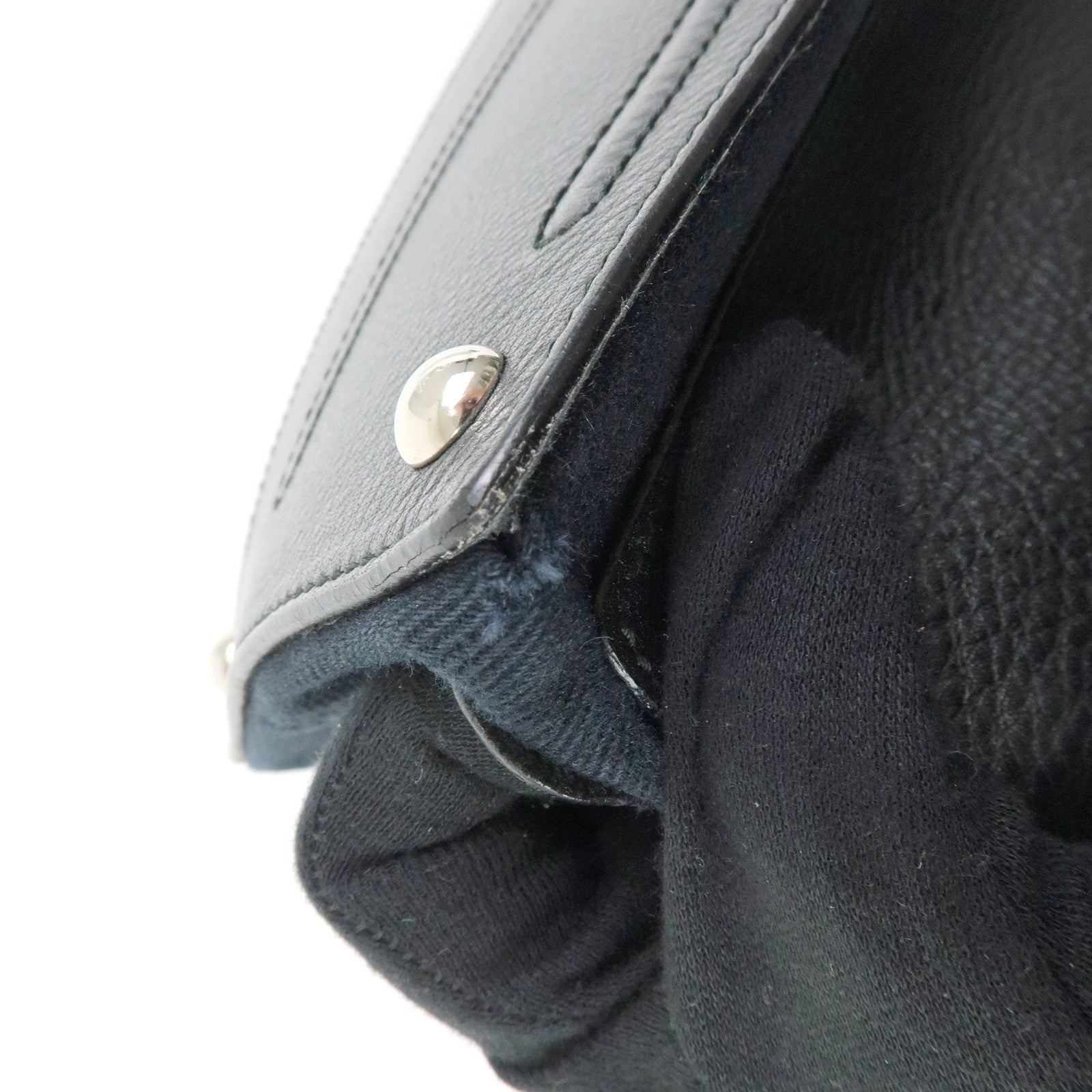 SAINT LAURENT PARIS Muse Two Leather Canvas Hand Shoulder Bag Black