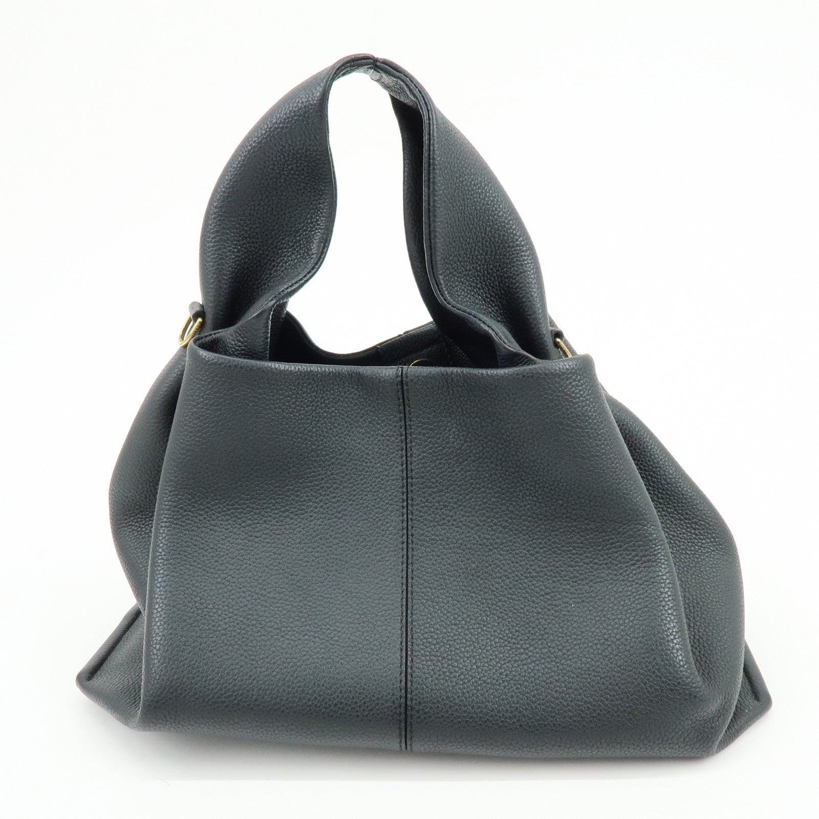 POLENE Numéro Neuf Calf Leather  2Way Bag Hand Shoulder Bag Black