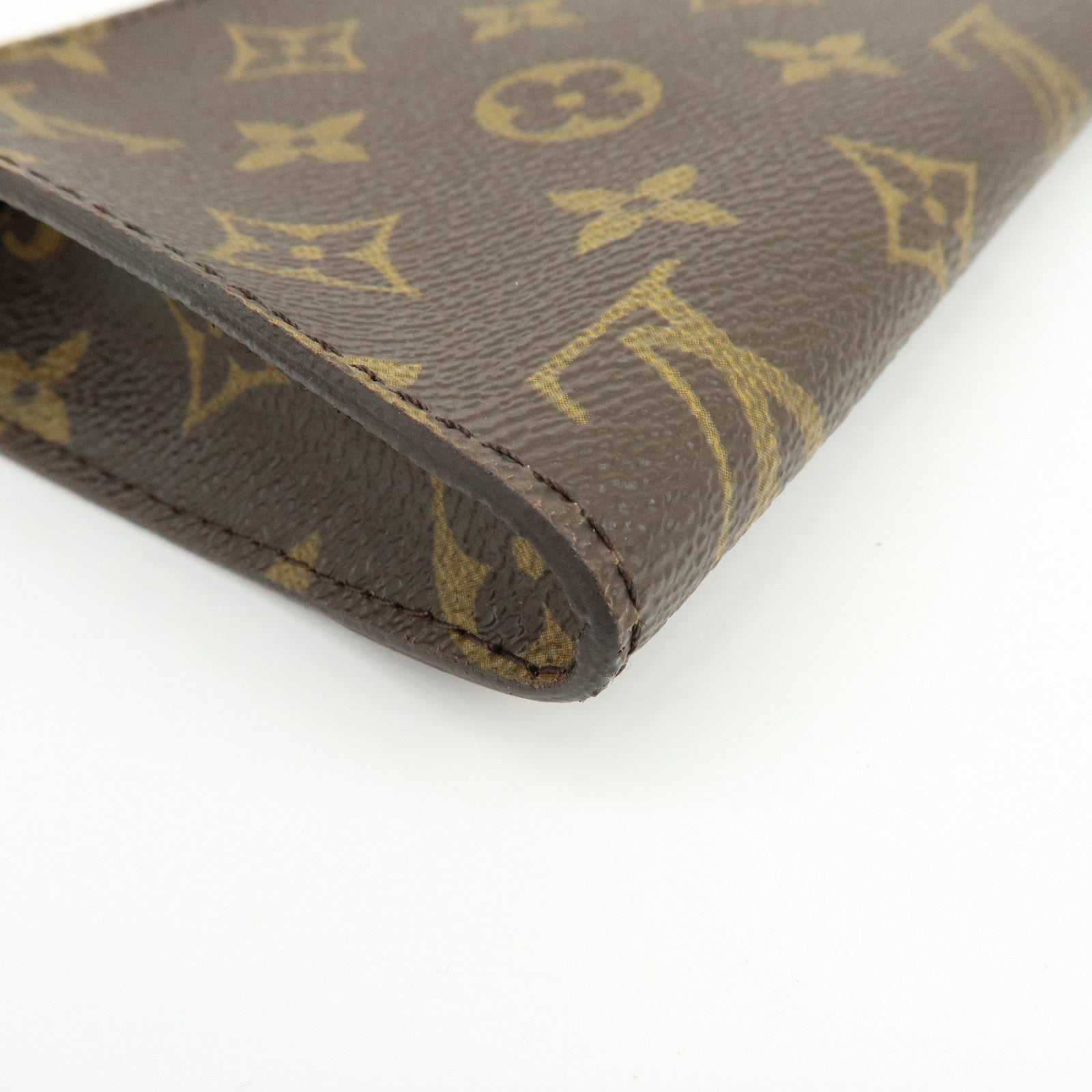 Louis Vuitton Monogram Leather Pouch for Baguette GM Brown Gold