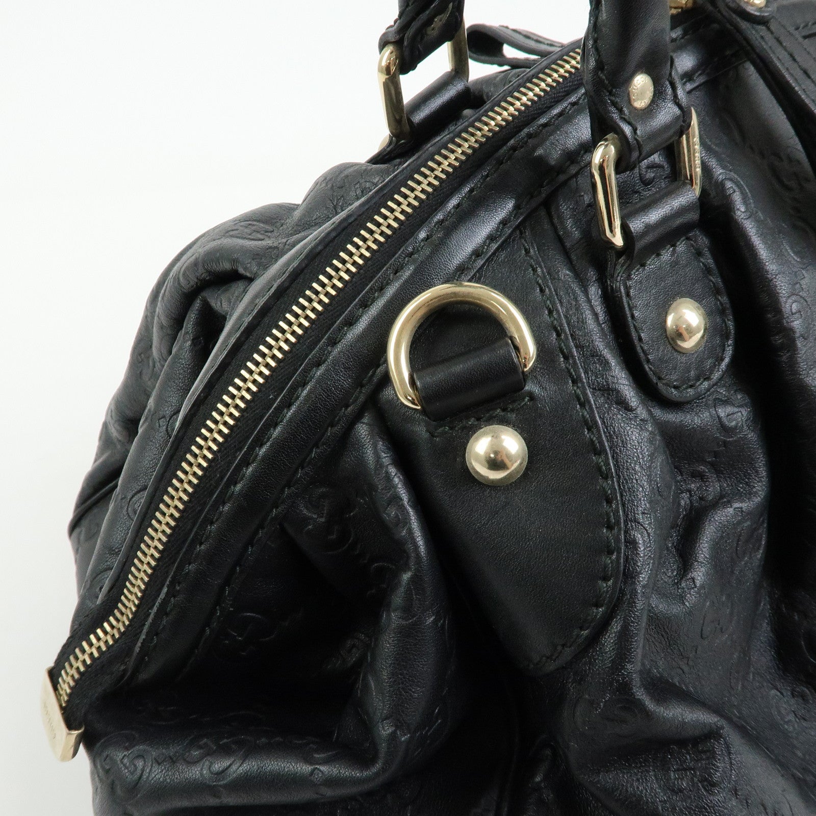 GUCCI Sukey Guccissima Leather 2Way Shoulder Bag Black 223974