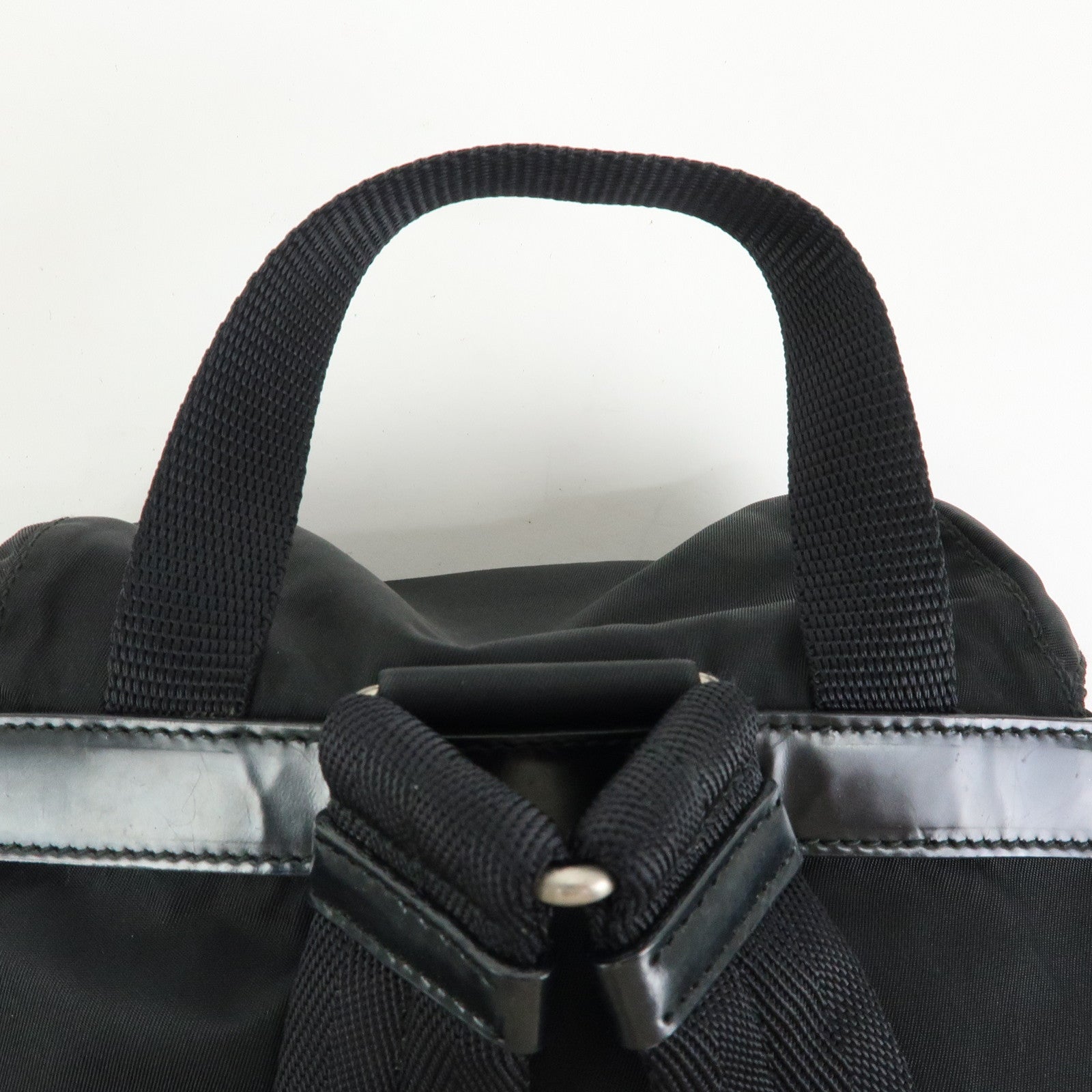 PRADA Triangle Logo Nylon Backpack Rucksack Black 1BZ005