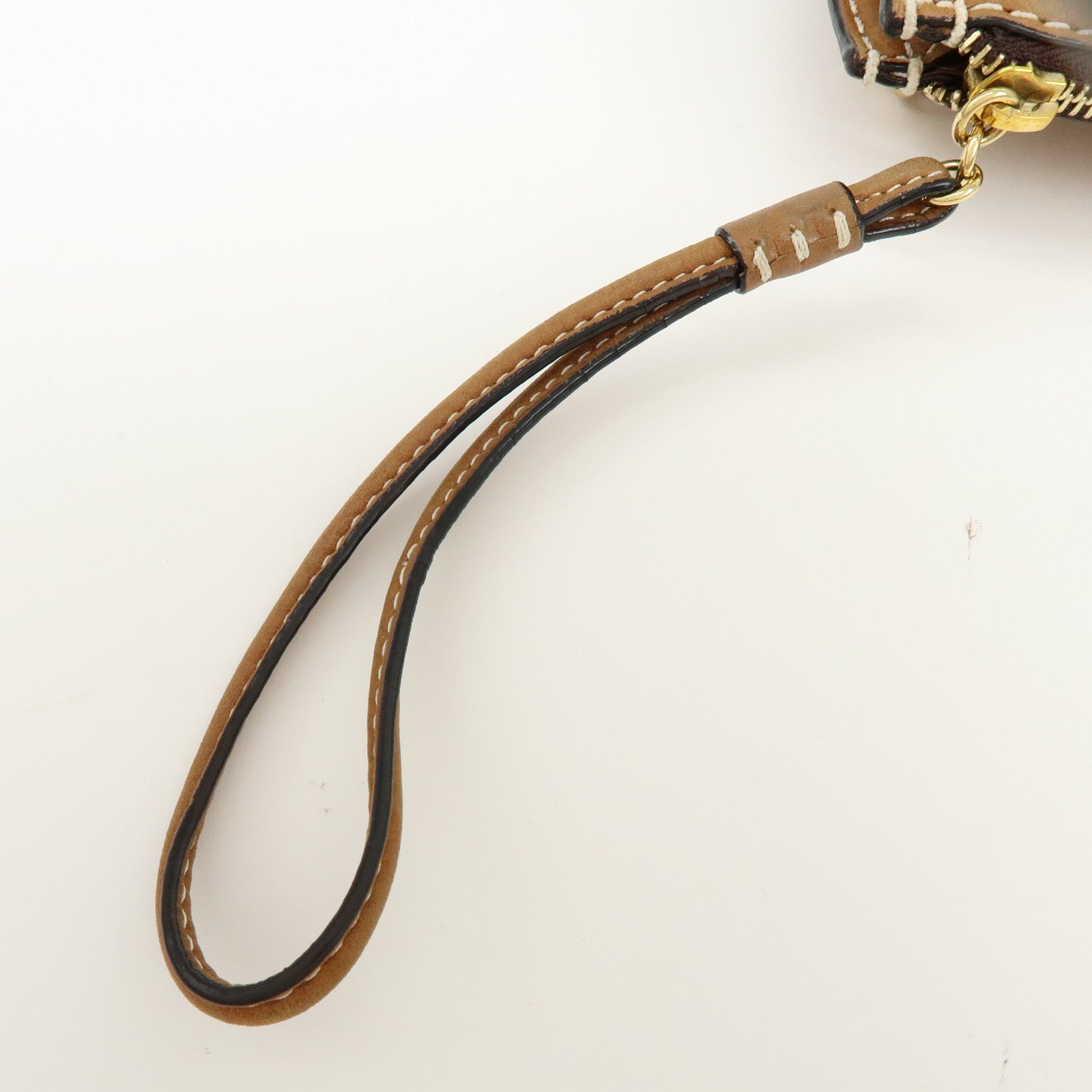 LOEWE Leather Crown Motif Chain Shoulder Bag Crossbody Bag Brown