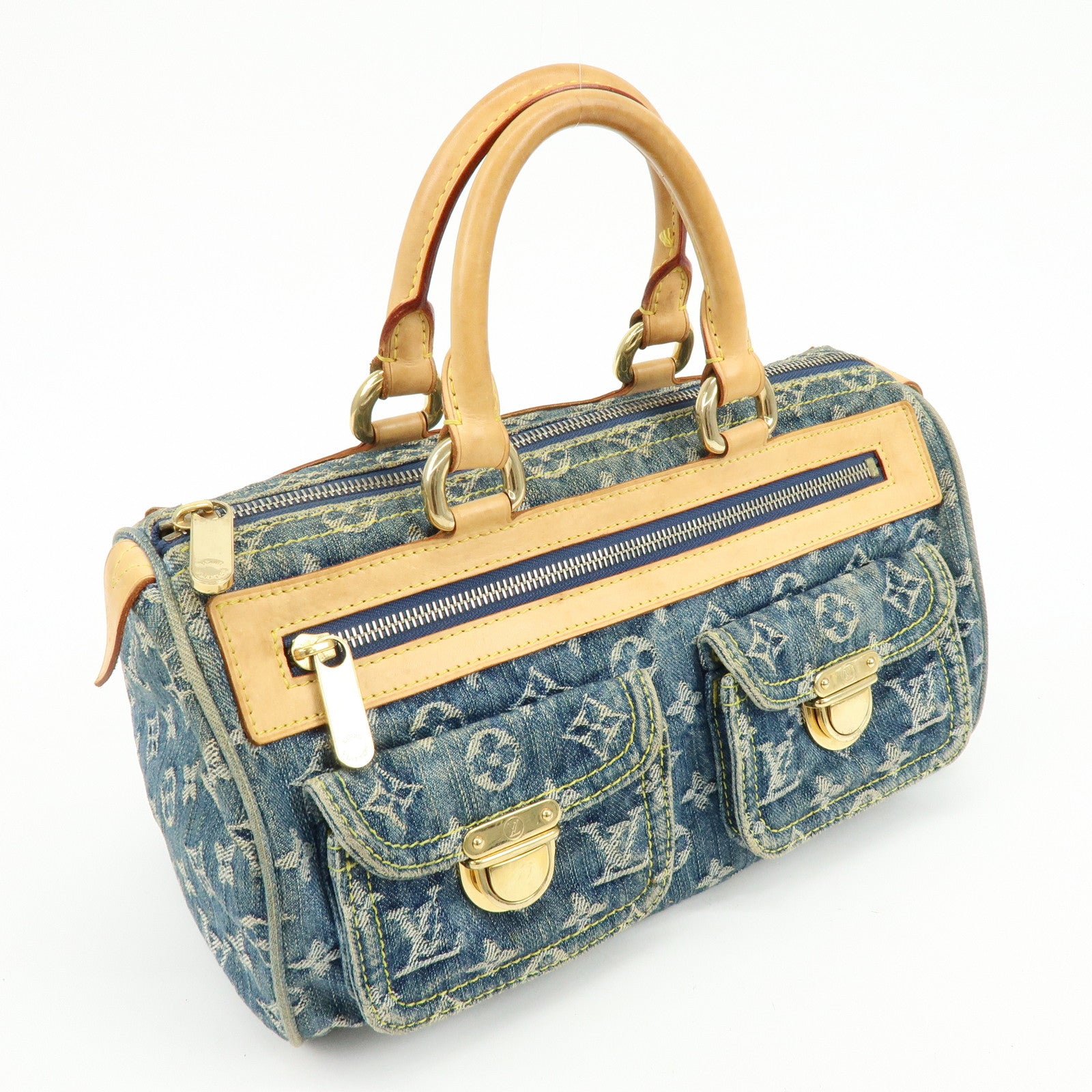 Louis Vuitton Monogram Denim Neo Speedy Boston Bag Blue M95019
