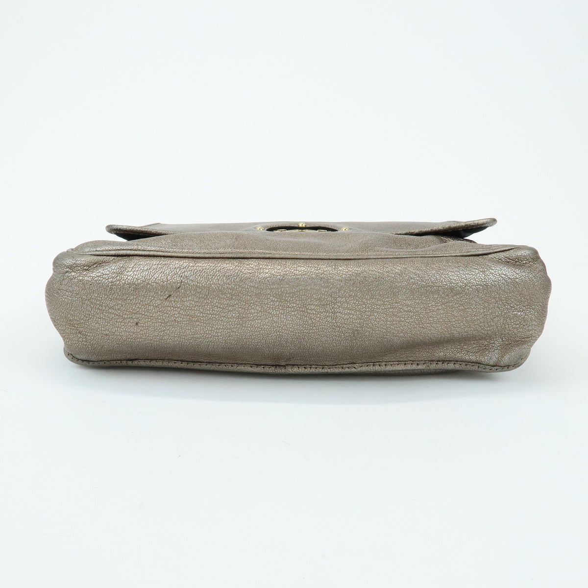 LOEWE Mya Anagram Leather Shoulder Bag Hand Bag Silver Gray