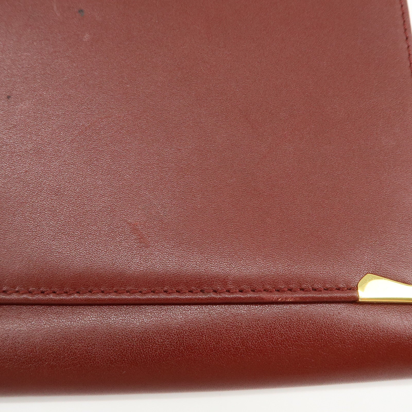 Cartier Must de Cartier Leather Clutch Bag Flat Pouch Bordeaux