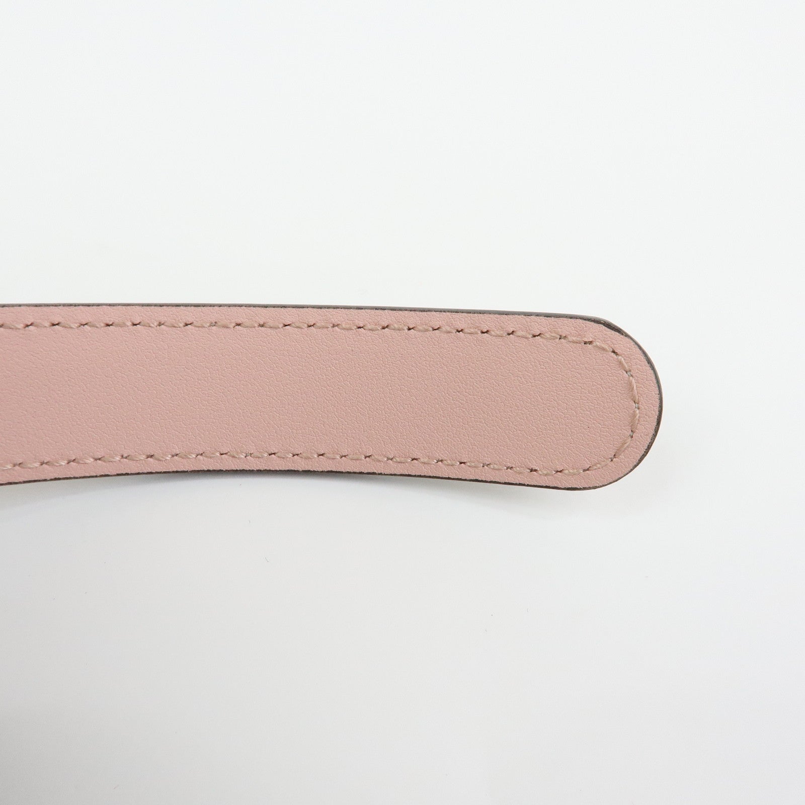 GUCCI Double G GG Spreme Leather Belt Greige White Pink 409417