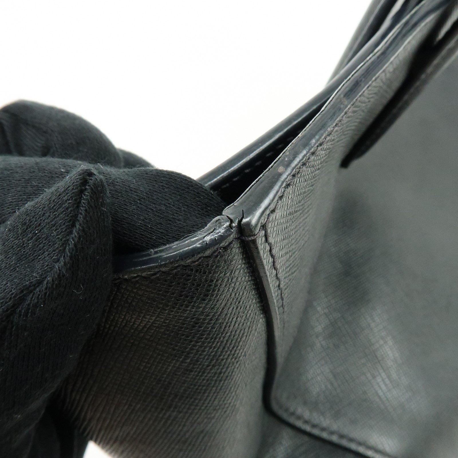 PRADA Triangle Logo Saffiano Leather 2Way Bag Shoulder Bag Black BN2666