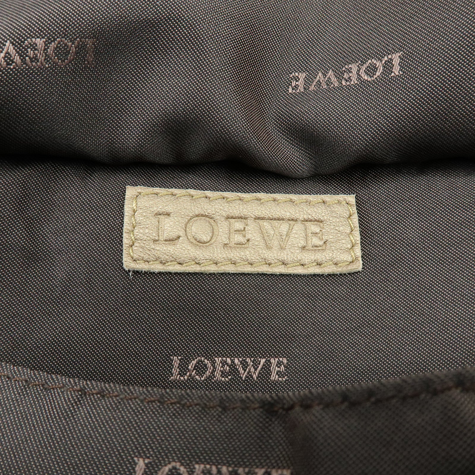 LOEWE Anagram Nappa Aire Leather Hand Bag Tote Bag Gold