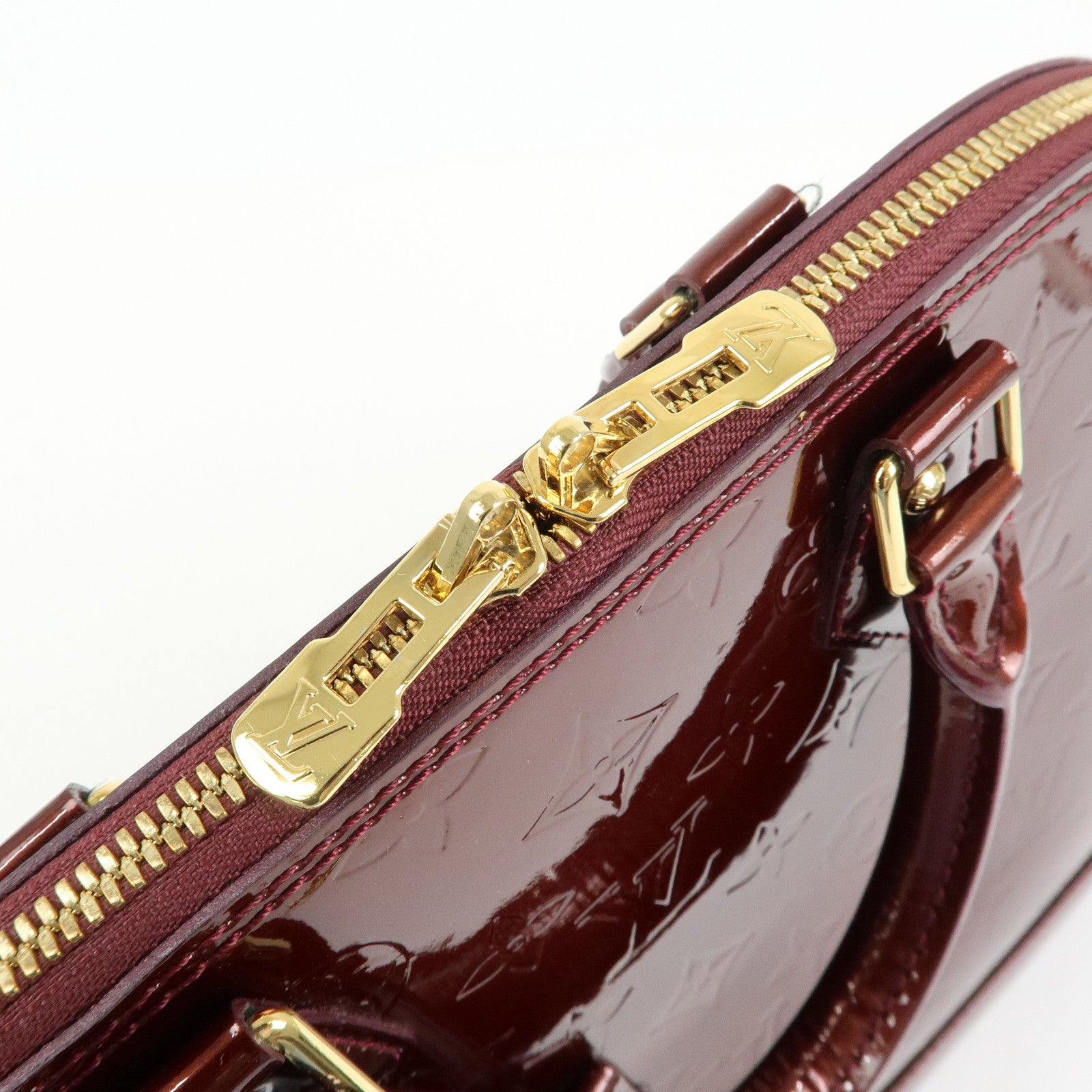 Louis Vuitton Monogram Vernis Alma PM Hand Bag Rouge Fauviste M91691