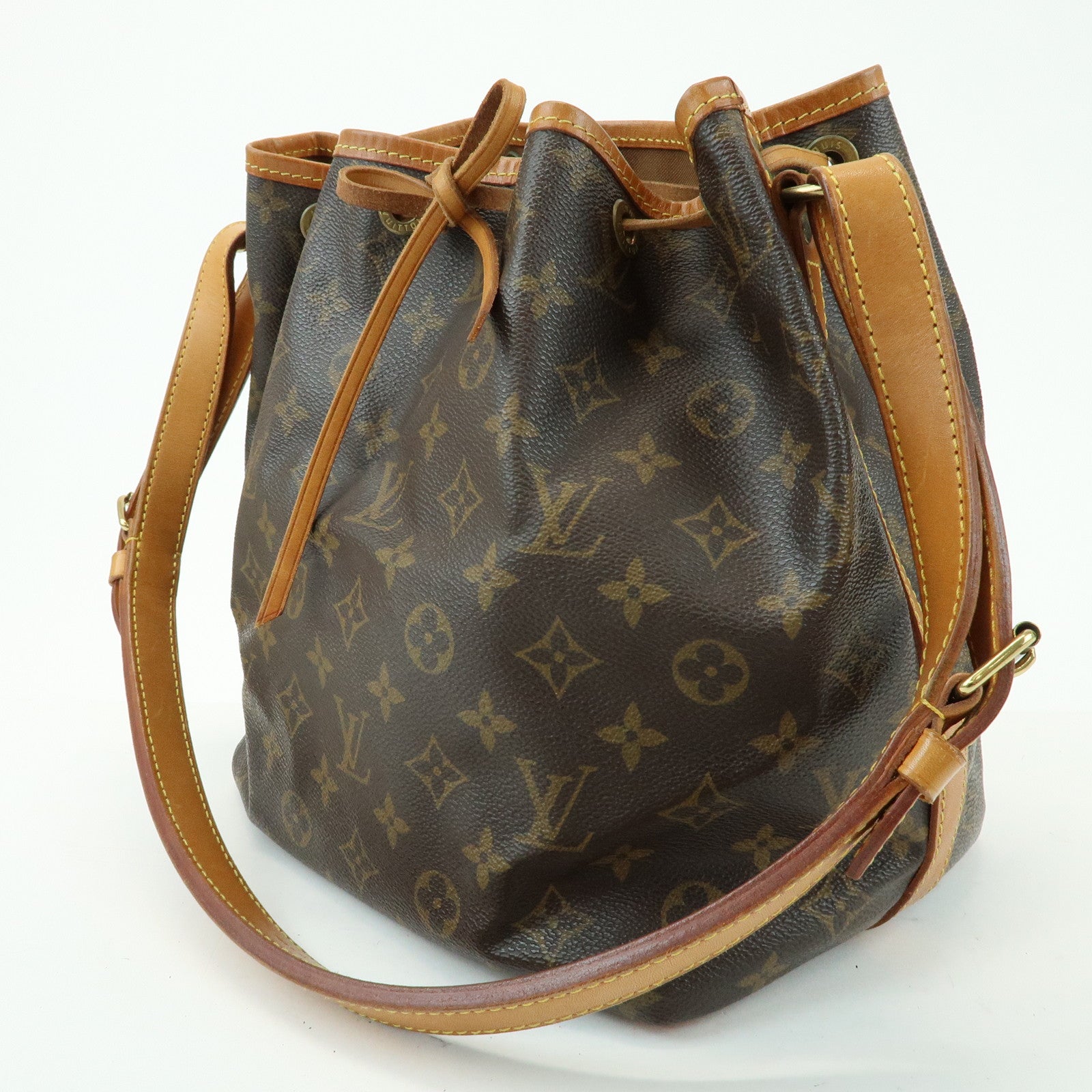Louis Vuitton Monogram Canvas Petit Noe Shoulder Bag Brown M42226