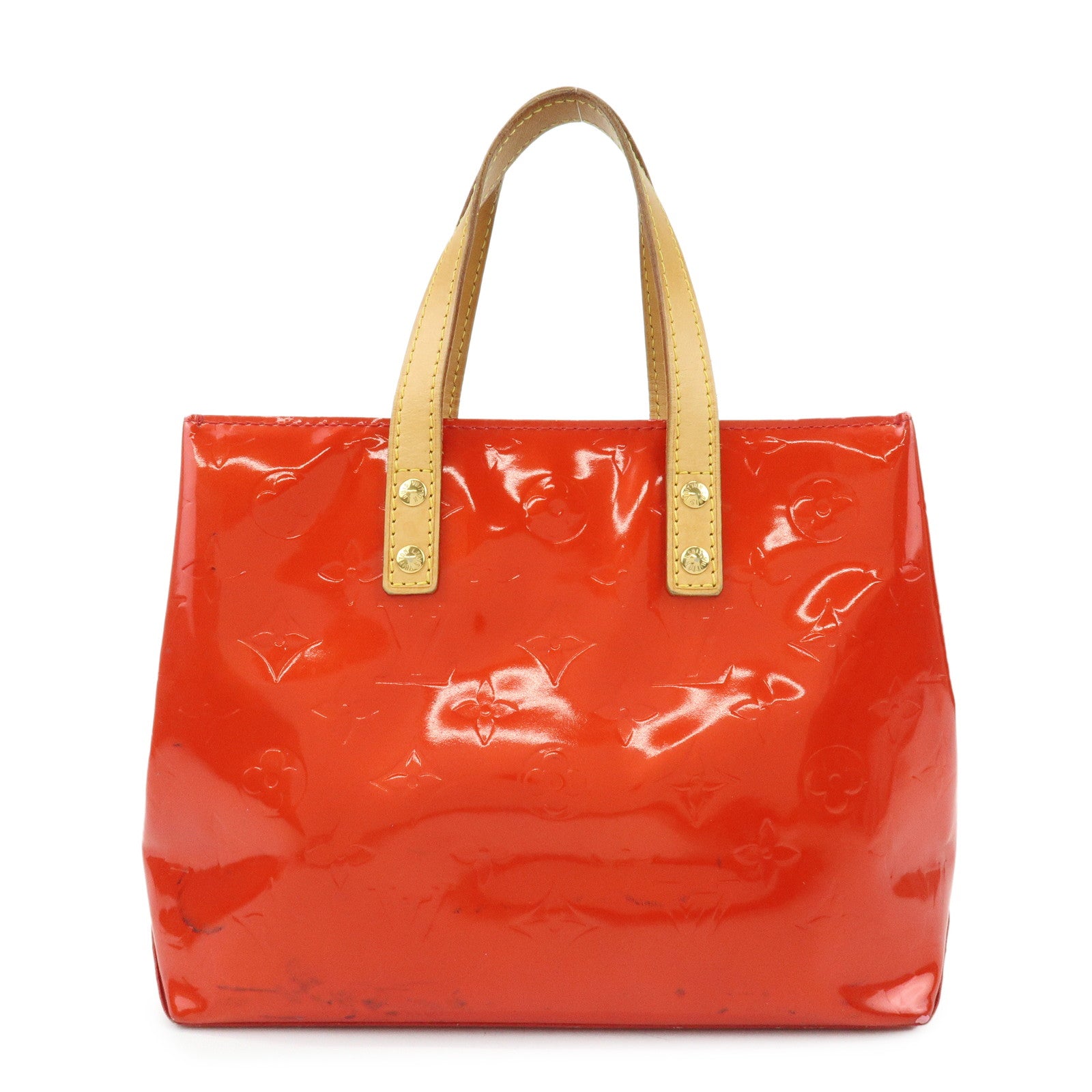 Louis Vuitton Monogram Vernis Reade PM Hand Bag Rouge M91088