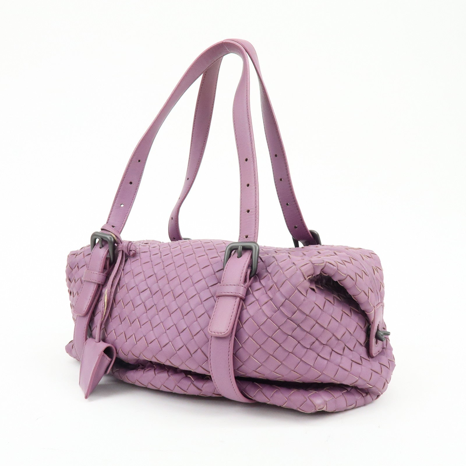BOTTEGA VENETA Intrecciato Leather Shoulder Bag Hand Bag Purple