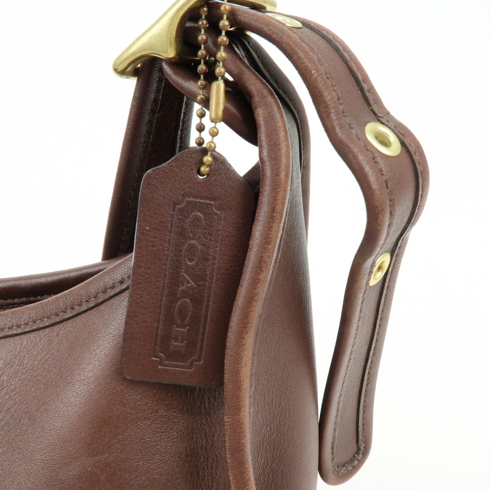 COACH Ergo Embossed Leather Shoulder Bag Hand Bag Ivory Brown Lot