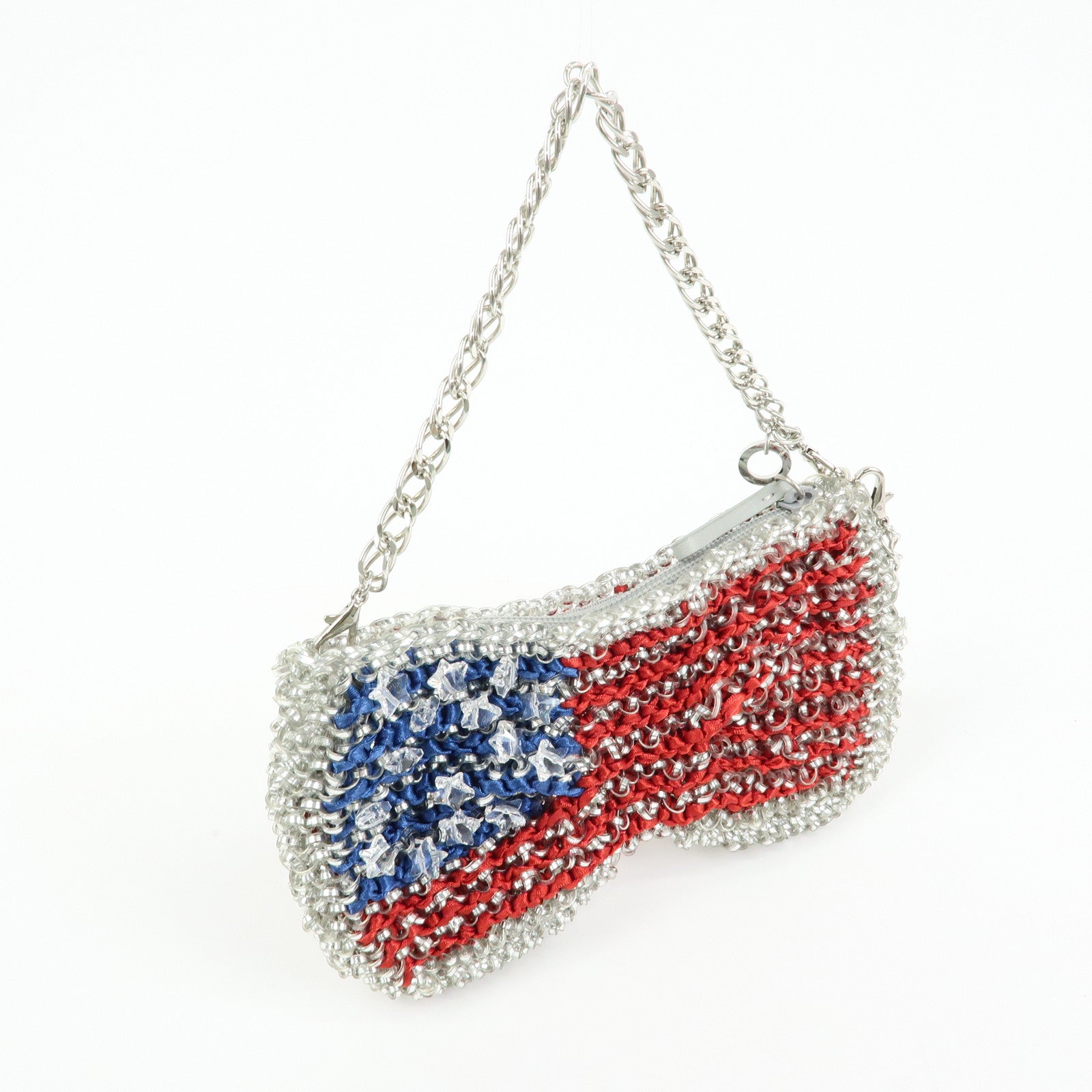 ANTEPRIMA Wire Bag PVC Satin 2Way Hand Shoulder Bag USA Flag