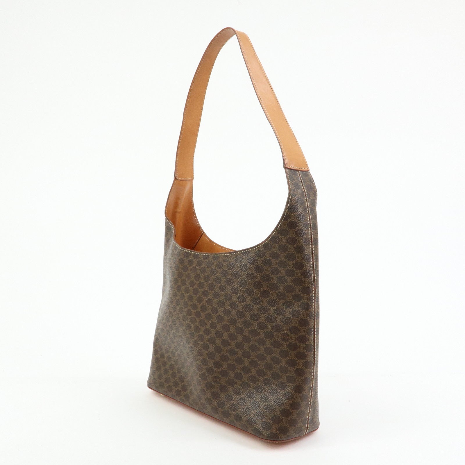 CELINE Macadam PVC Leather Shoulder Bag Brown