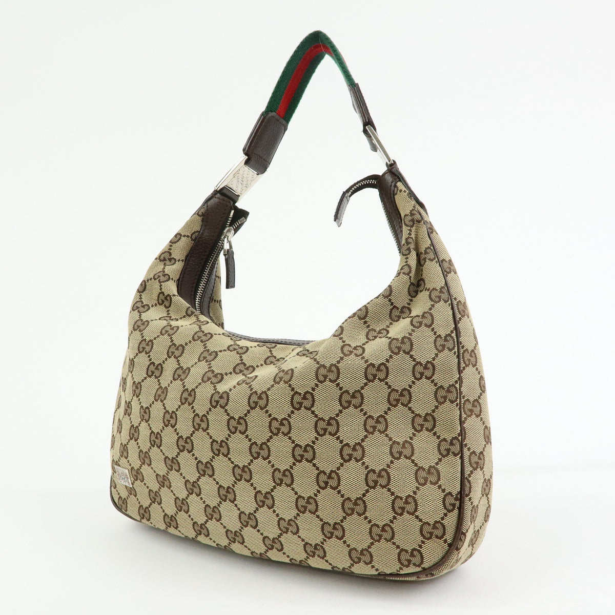 GUCCI Sherry GG Canvas Leather Shoulder Bag Beige Brown 145757