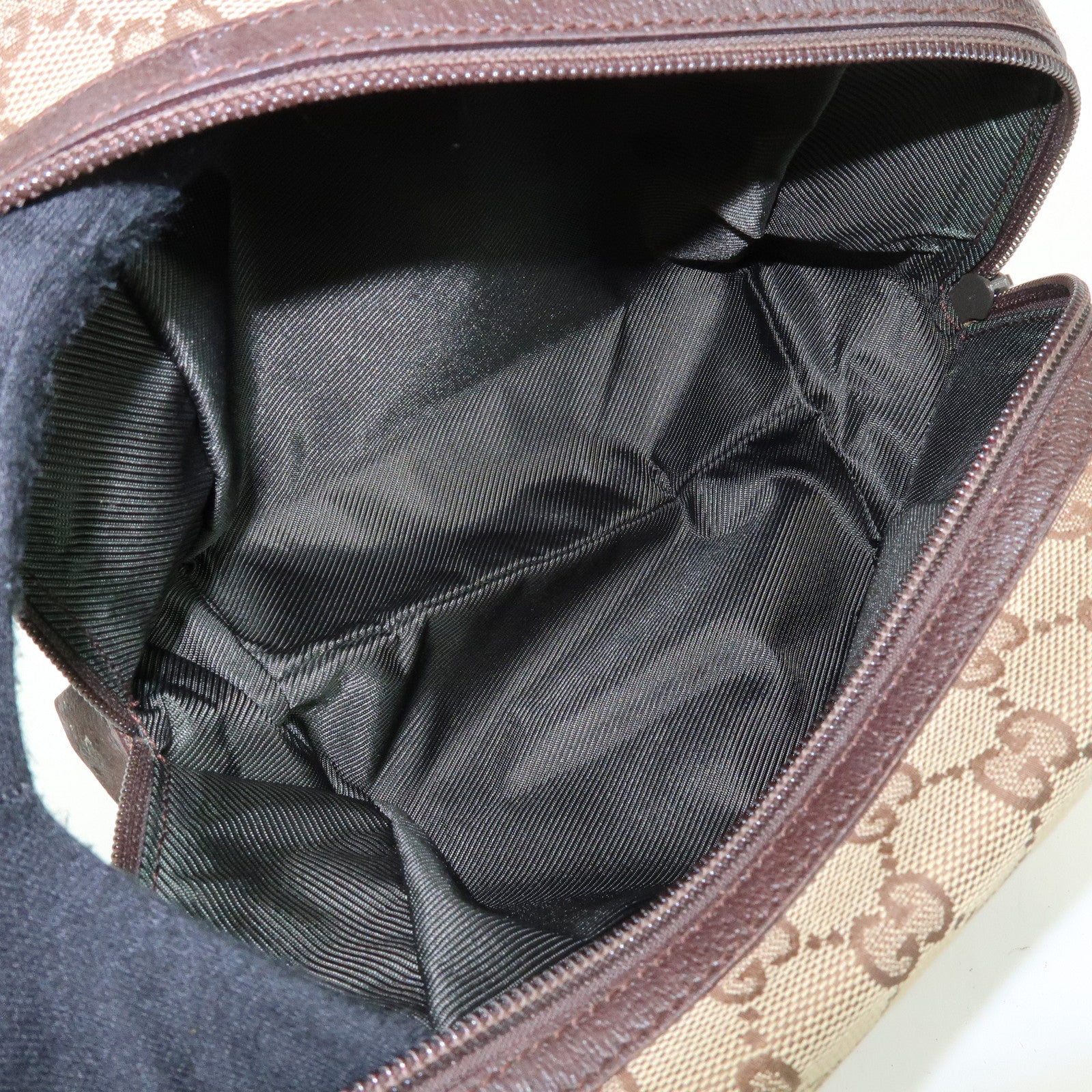 GUCCI GG Canvas Leather Hand Bag Mini Boston Bag Beige Brown 124542