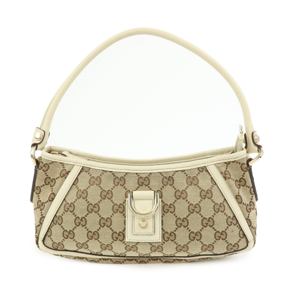 GUCCI Abbey GG Canvas Leather Mini Shoulder Bag Beige Ivory 130939