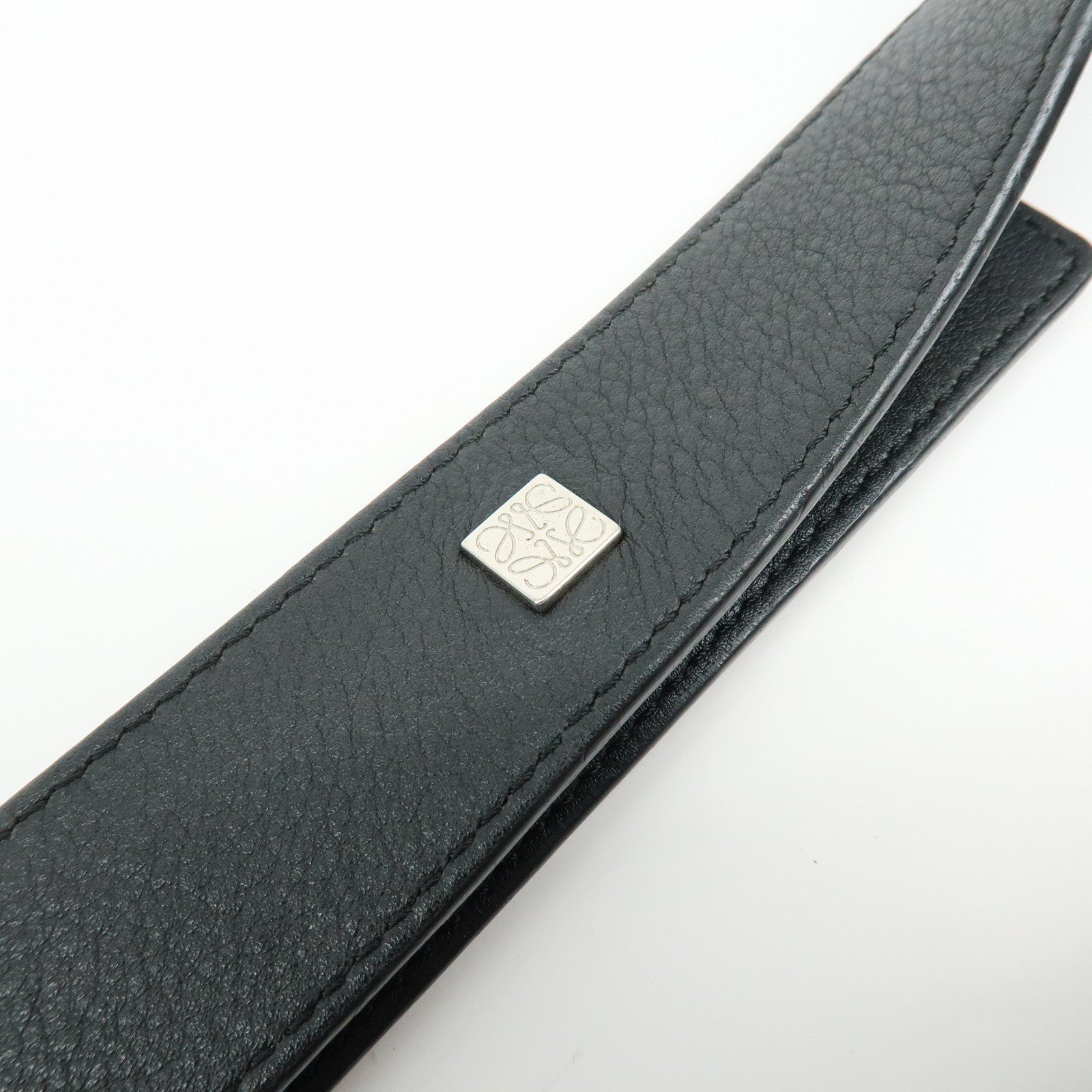 LOEWE Anagram Hammock Medium Leather Shoulder Crossbody Bag Black