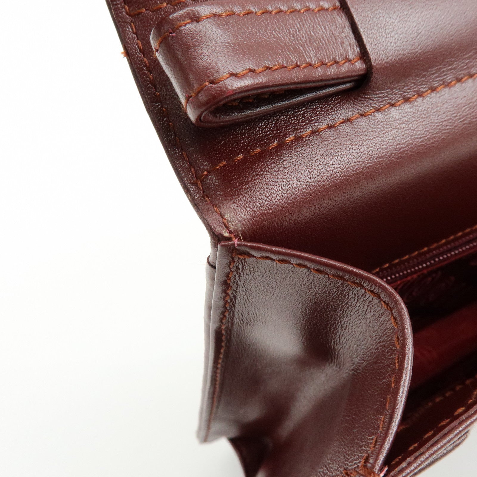 Cartier Must de Cartier Leather Clutch Bag Bordeaux