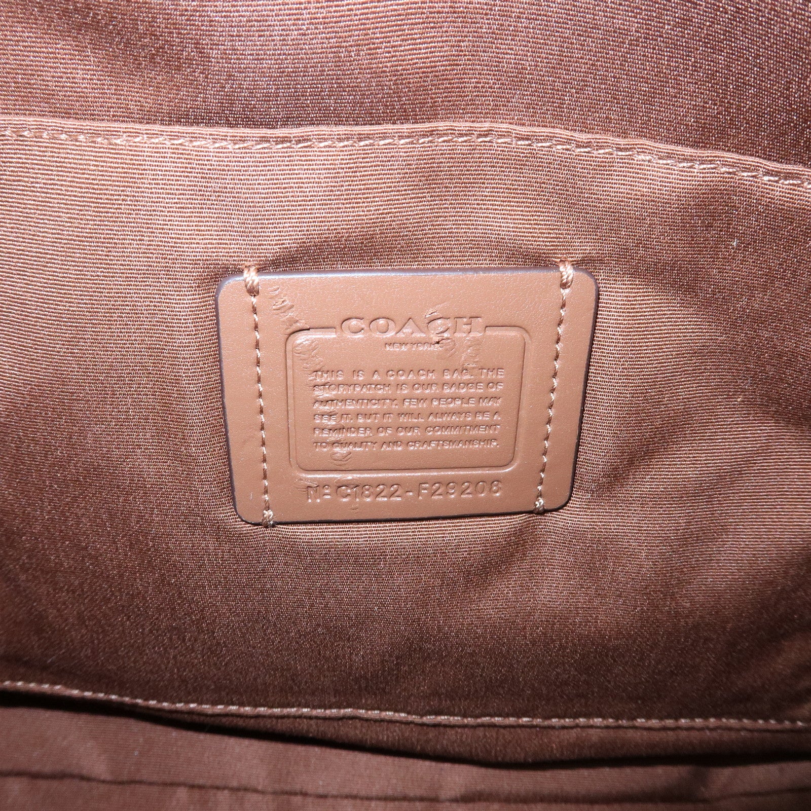 COACH Signature PVC Leather Tote Bag Hand Bag Brown F29208