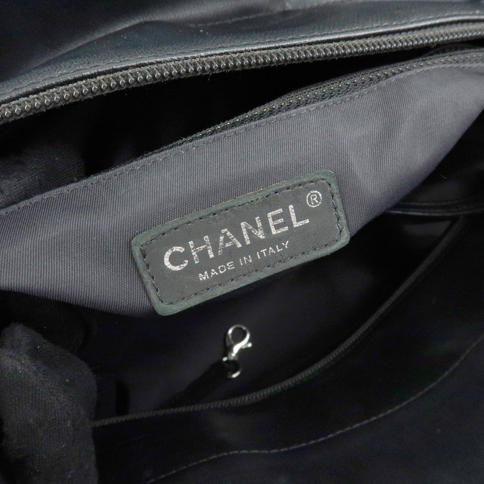 CHANEL PVC Leather Paris Biarritz Tote Bag Hand Bag MM Black A34209