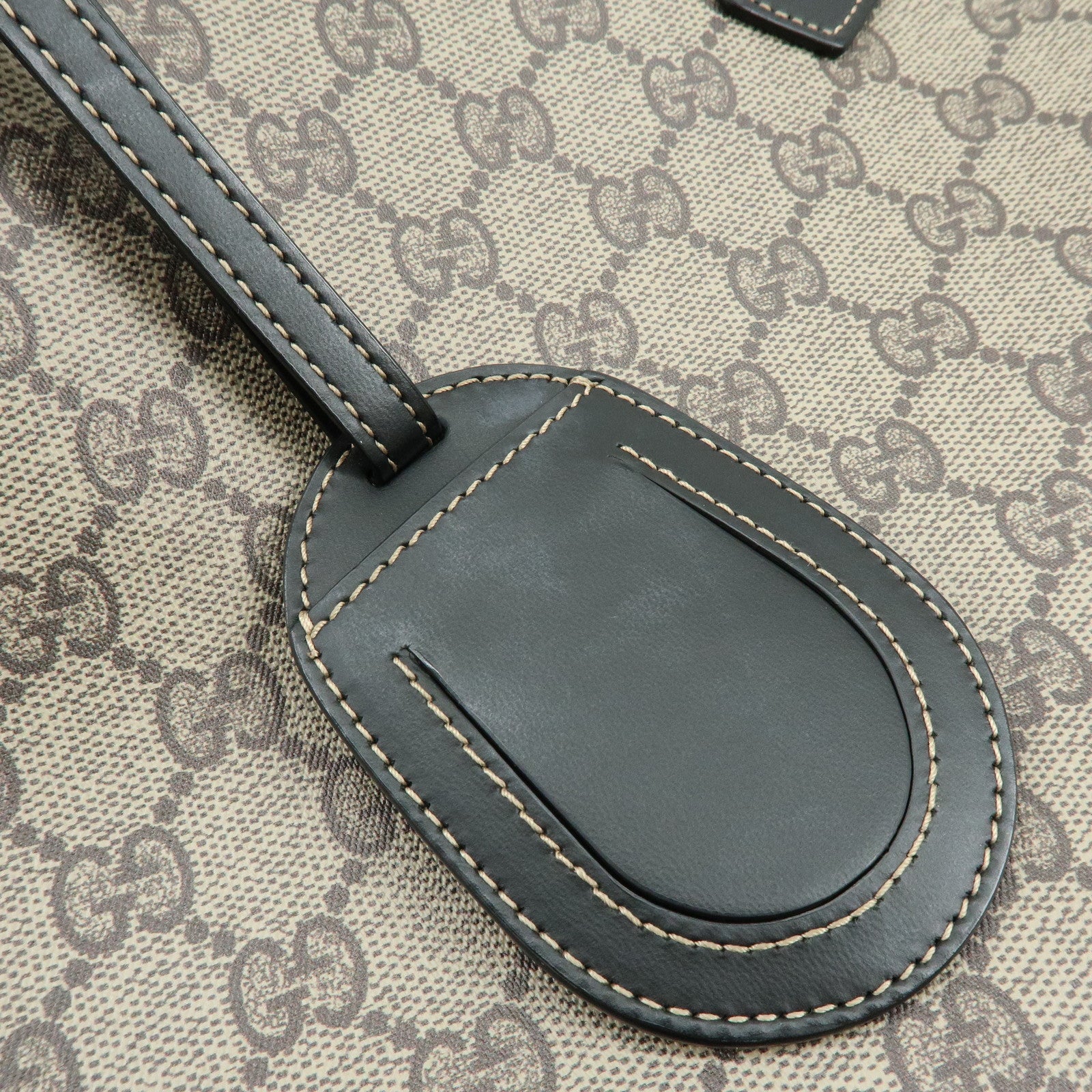 GUCCI GG Supreme Leather Reversible Tote Bag Hand Bag Beige 372618