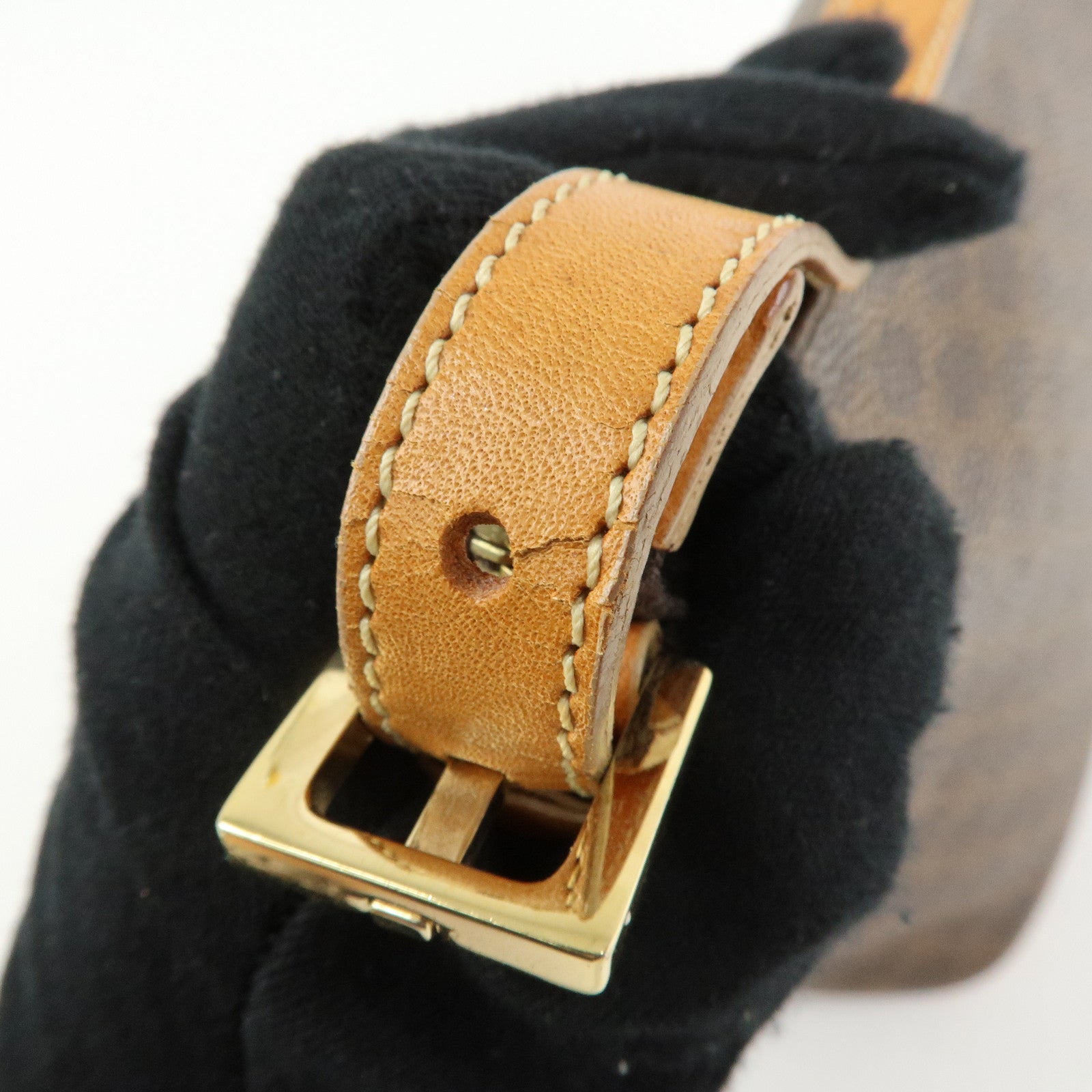 CELINE Macadam Leather Shoulder Bag Brown