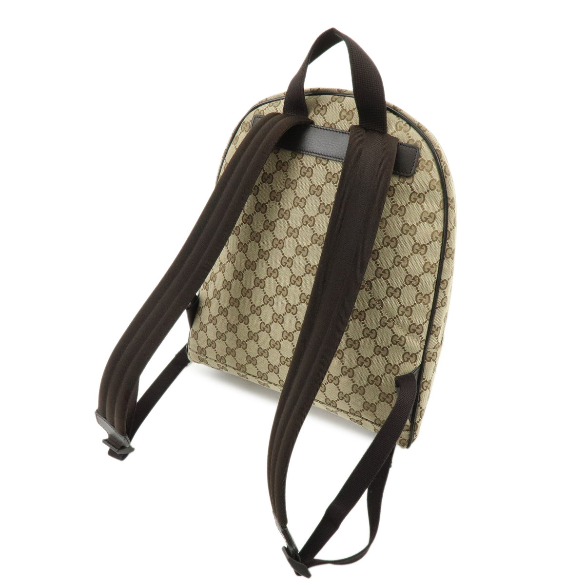 GUCCI GG Canvas Leather Backpack Rucksack Brown 449906