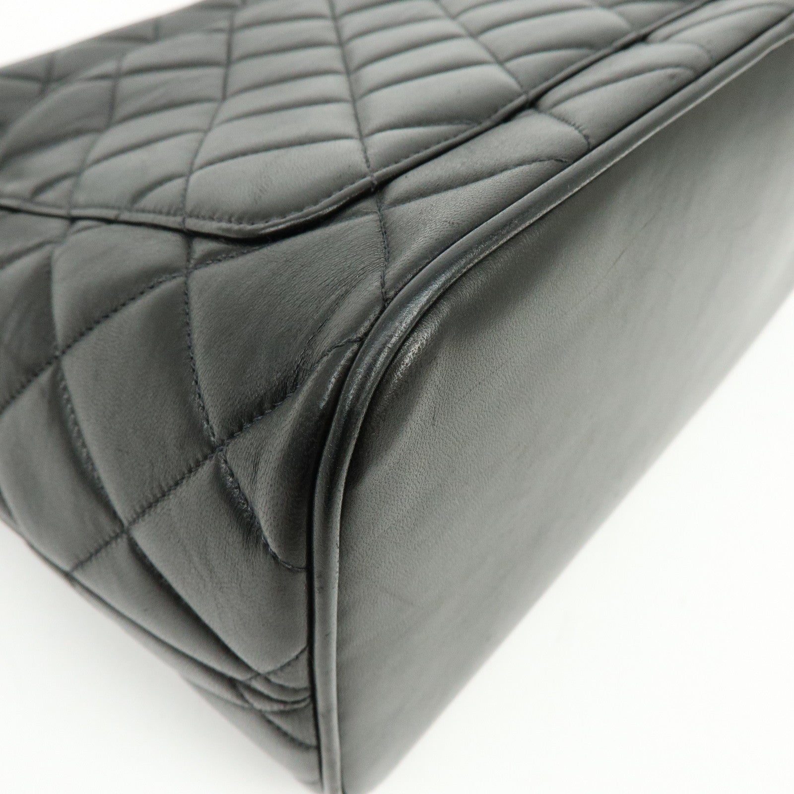 CHANEL Matelasse COCO Mark Calf Skin Medallion Tote Bag Black A01804