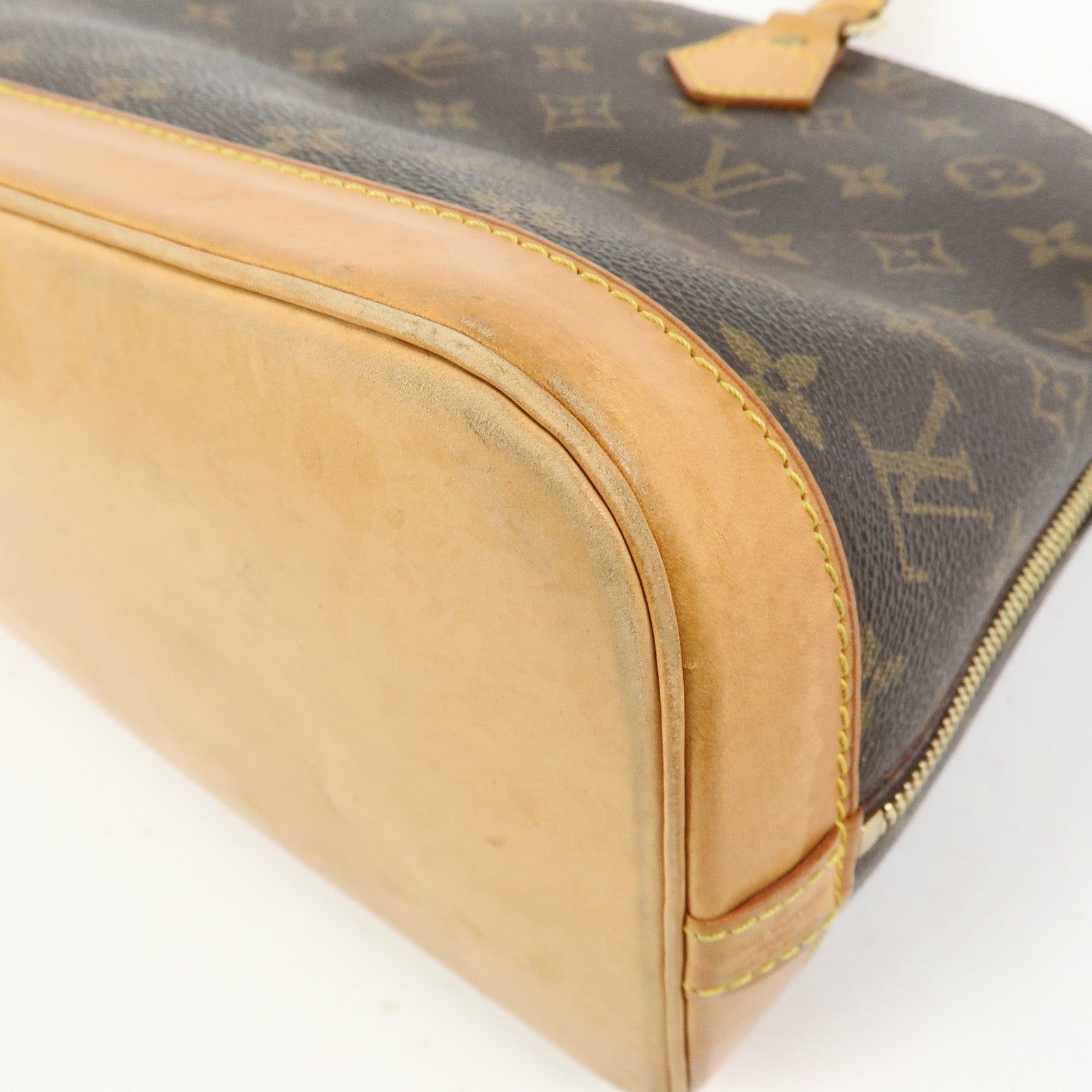 Louis Vuitton Monogram Alma PM Canvas Leather Hand Bag Brown M51130